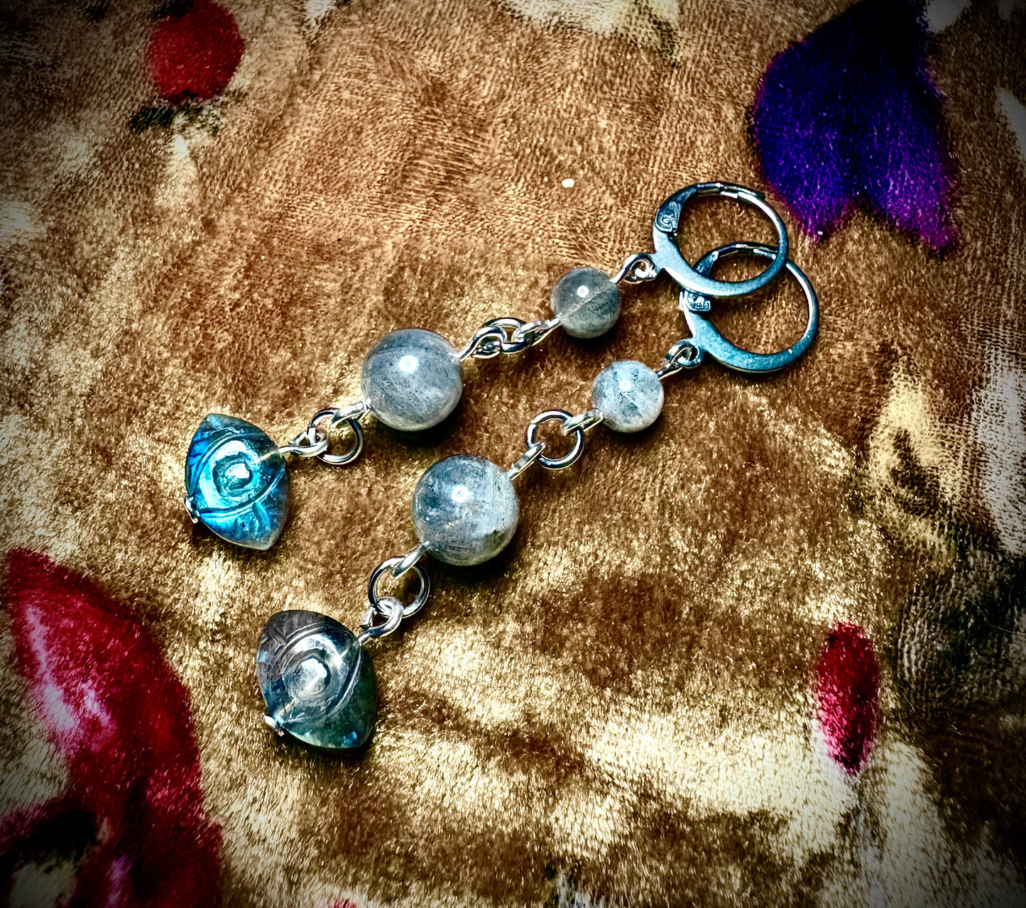 The evil eye Labradorite Earrings