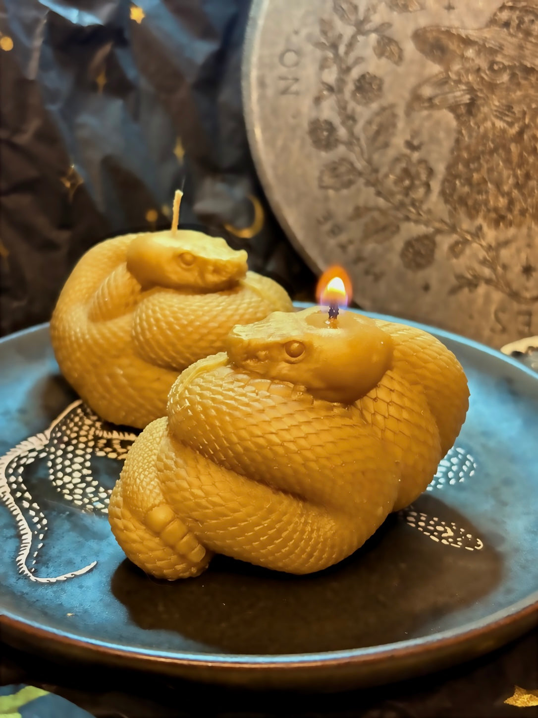 Natural Serpent Beeswax Candle