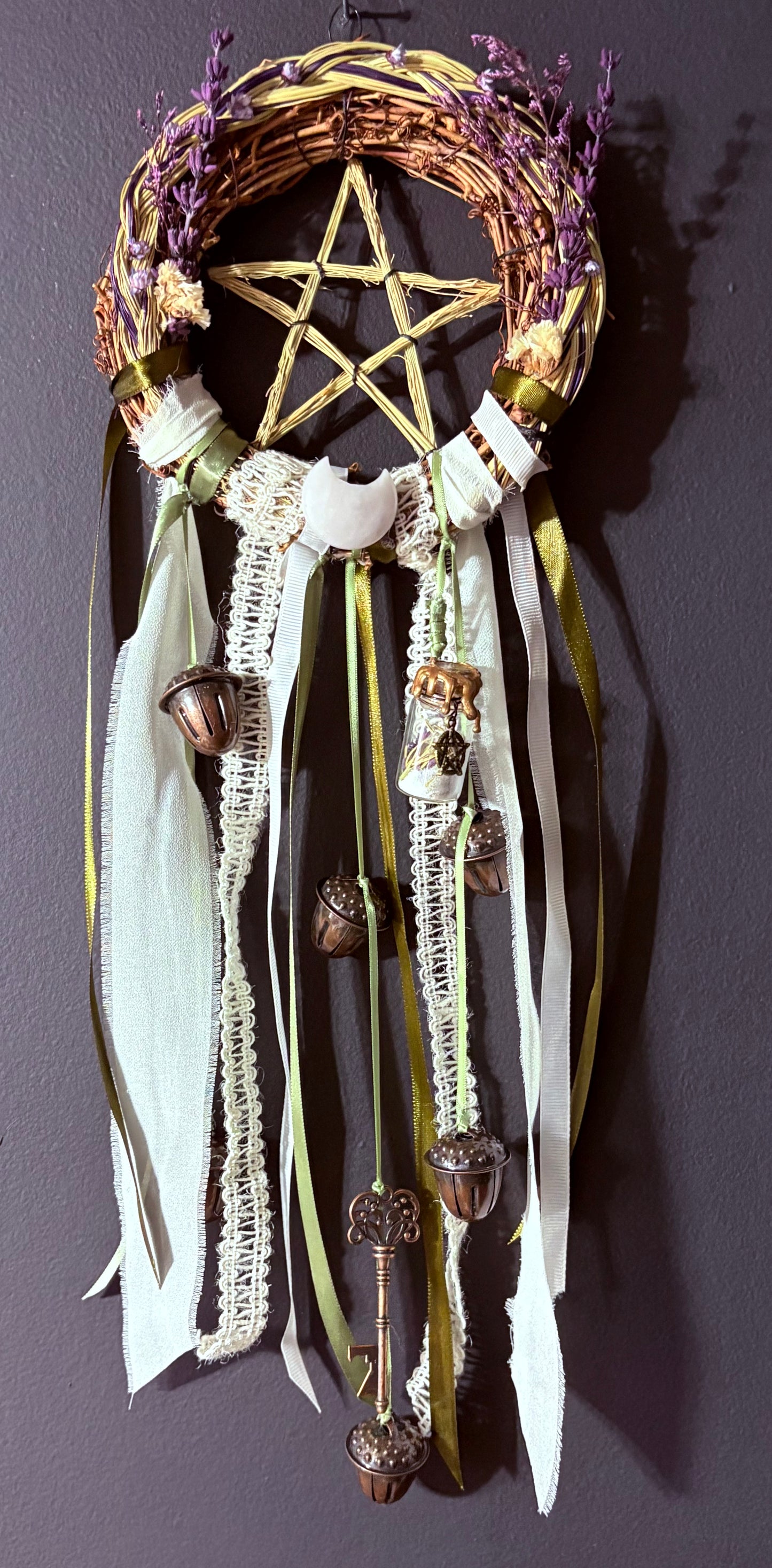 Lavender & Broomcorn Witch Bell Wreath