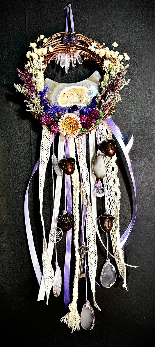 Lavender Moonward Witch Bell Wreath