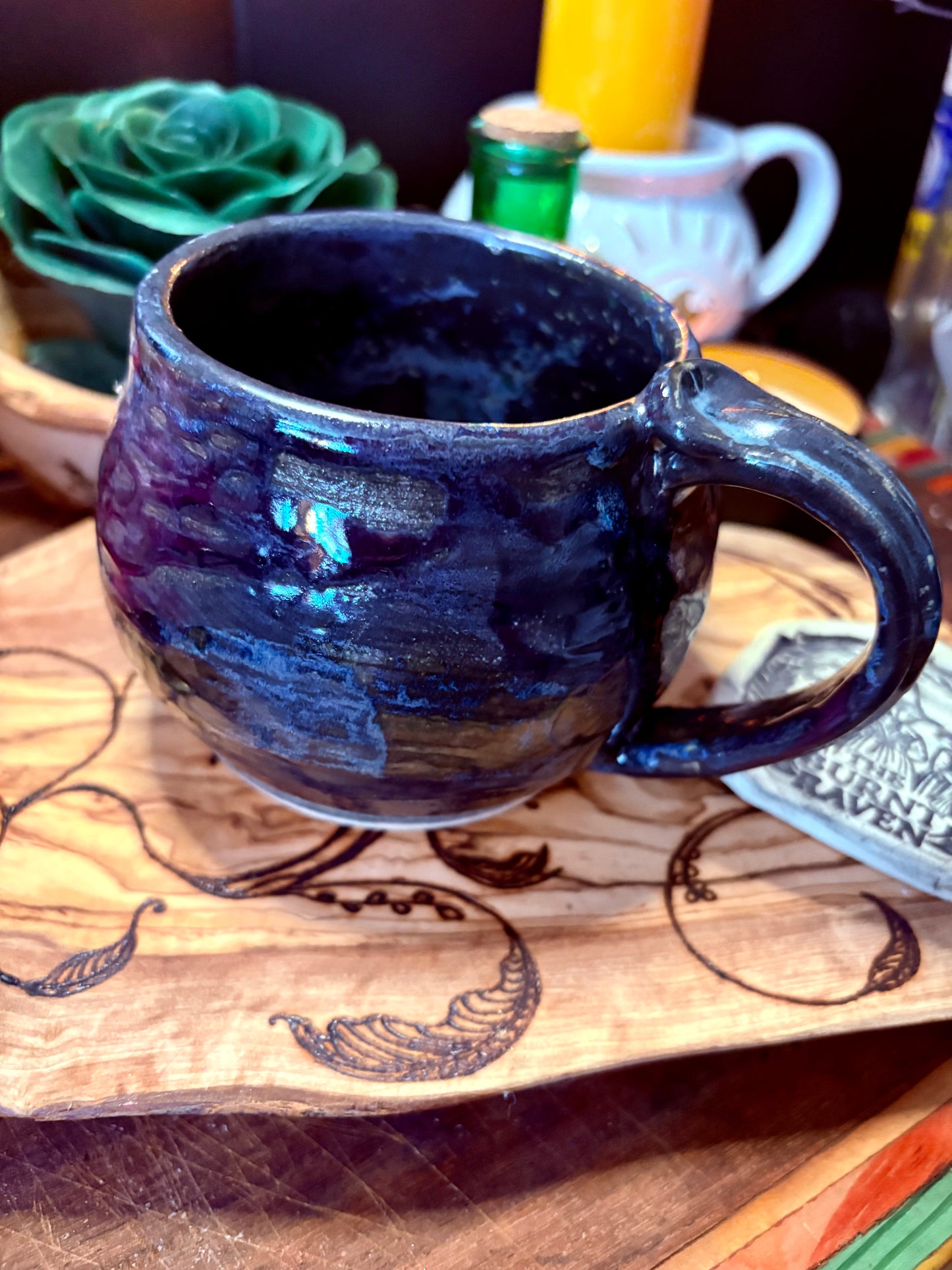 The Burnt Raven Handmade Pottery Mug Made by Lorna Vincent of Laurel Highlands Pottery