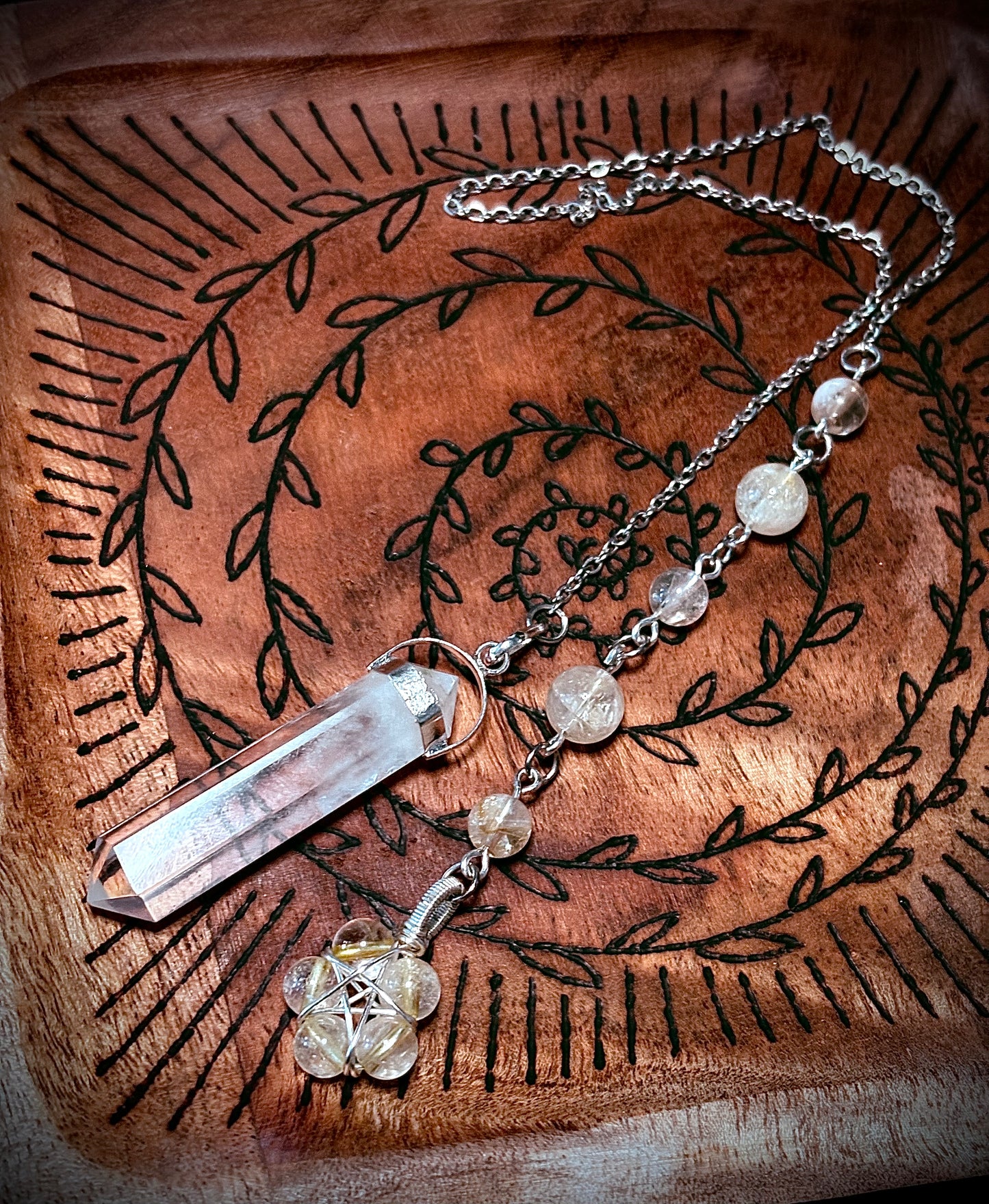 Burnt Raven x Magick Duke Quartz & Citrine Pendulum