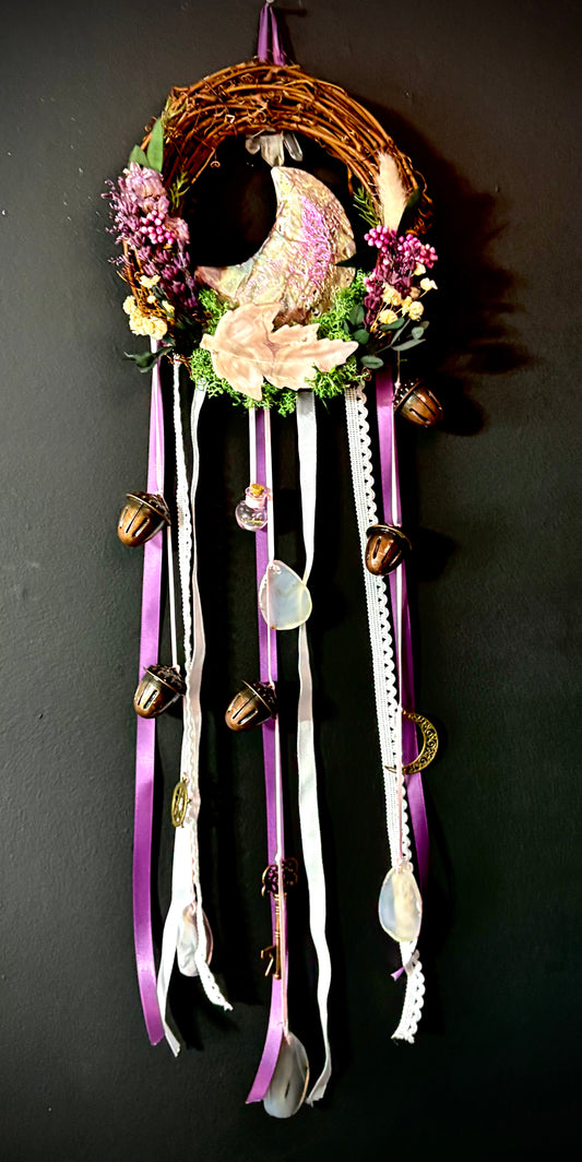 Moonpetal Ward Witch Bell Wreath