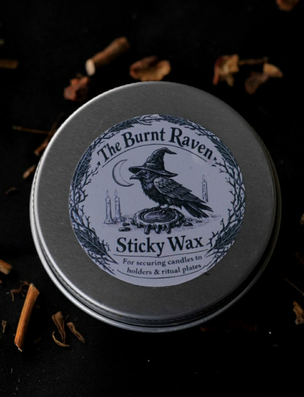 The Burnt Raven Sticky Wax — Candle Anchoring Wax (Natural, Chemical-Free)
