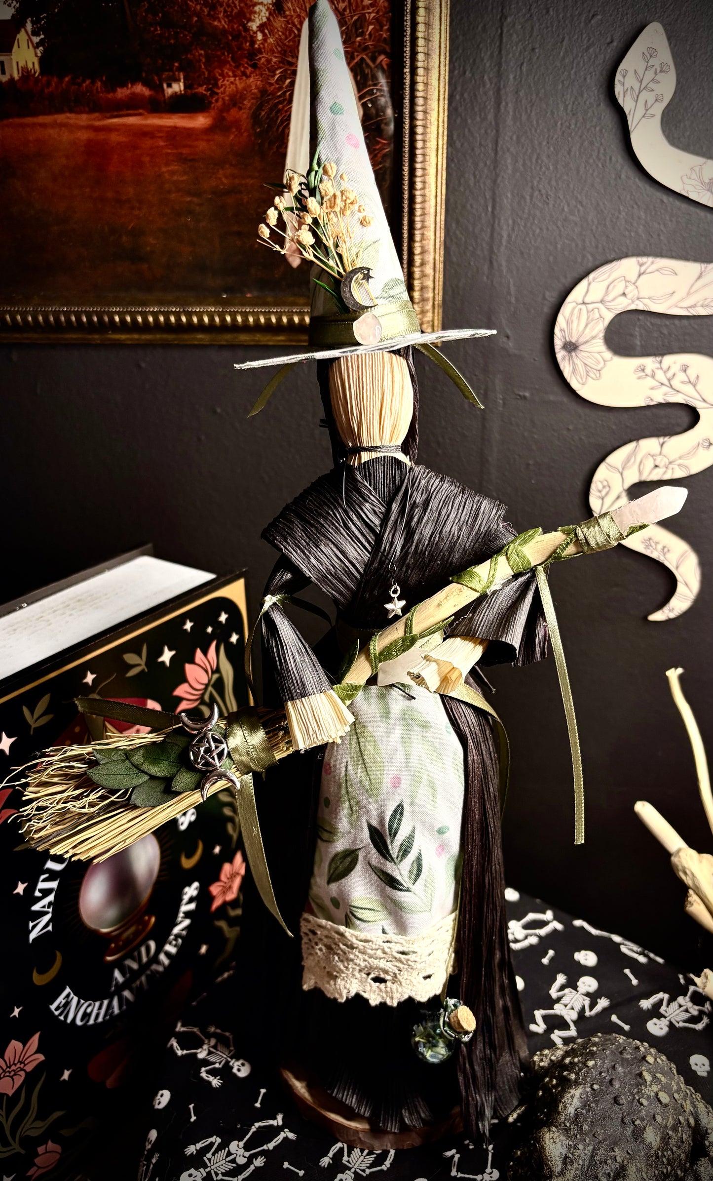Kitchen Witch Corn Husk Doll – “Sage”
