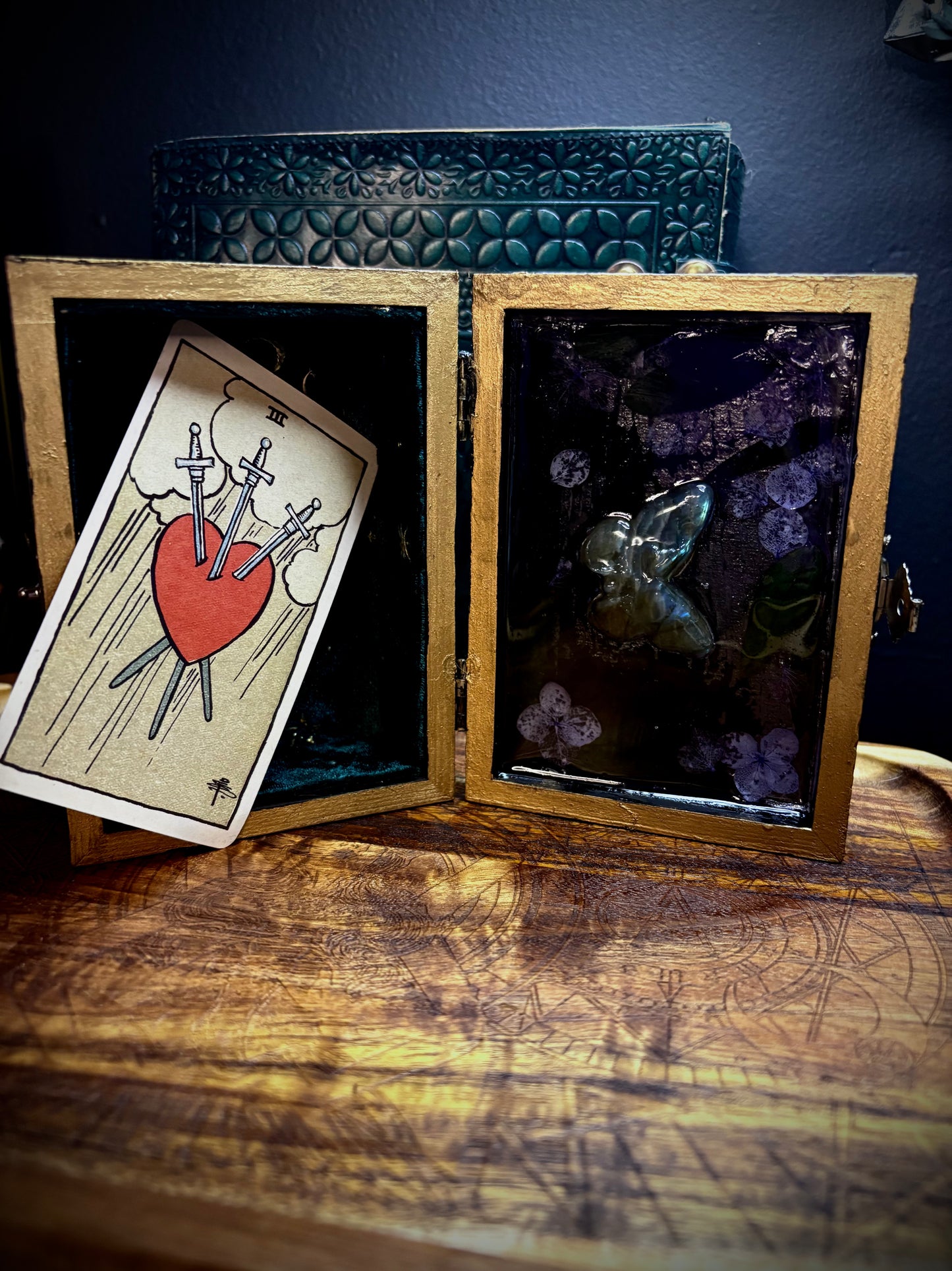 The Hanged One — Hand-Painted Tarot Card Box (Original Design)