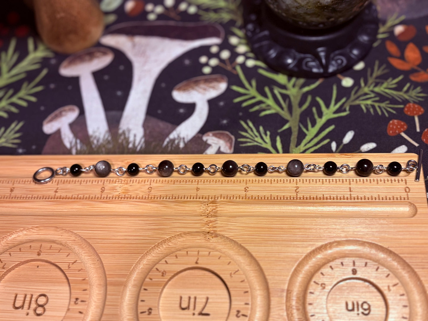 Silver Obsidian (Toggle Clasp Bracelet) — 7.5”