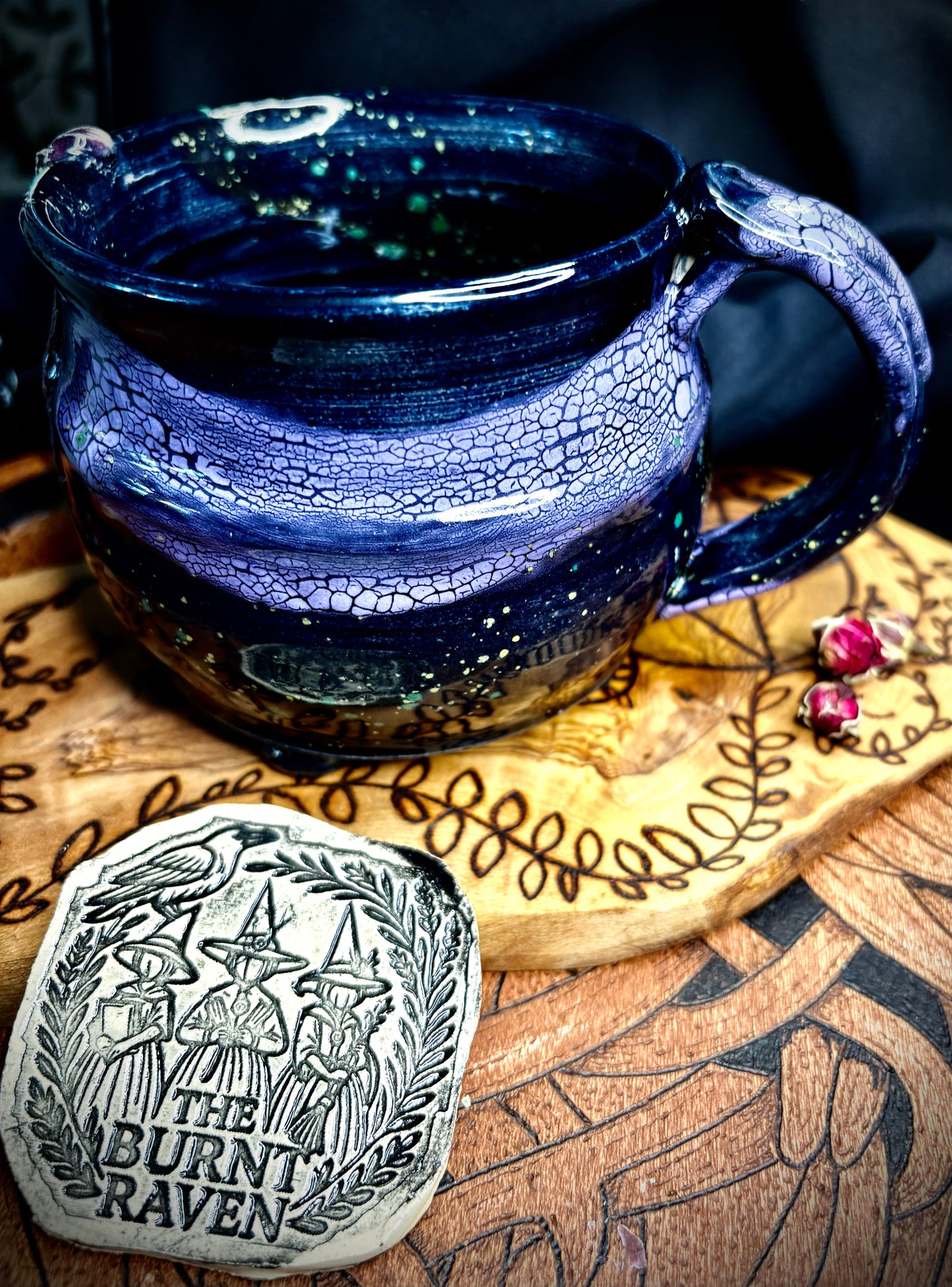 The Burnt Raven Handmade Pottery Mug Made by Lorna Vincent of Laurel Highlands Pottery