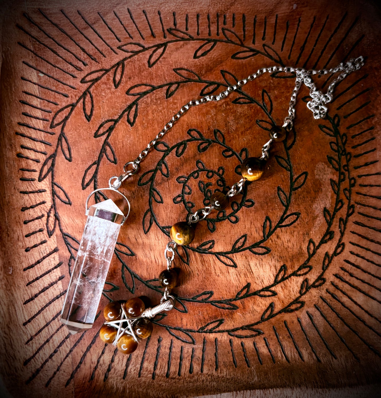 Burnt Raven x Magick Duke Quartz & Tiger’s Eye Pendulum