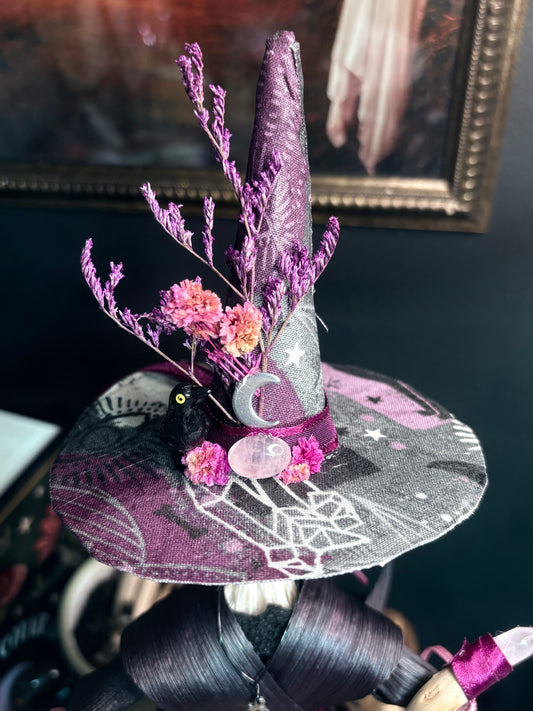 Crescent & Crystal — One-of-a-Kind Corn Husk Witch