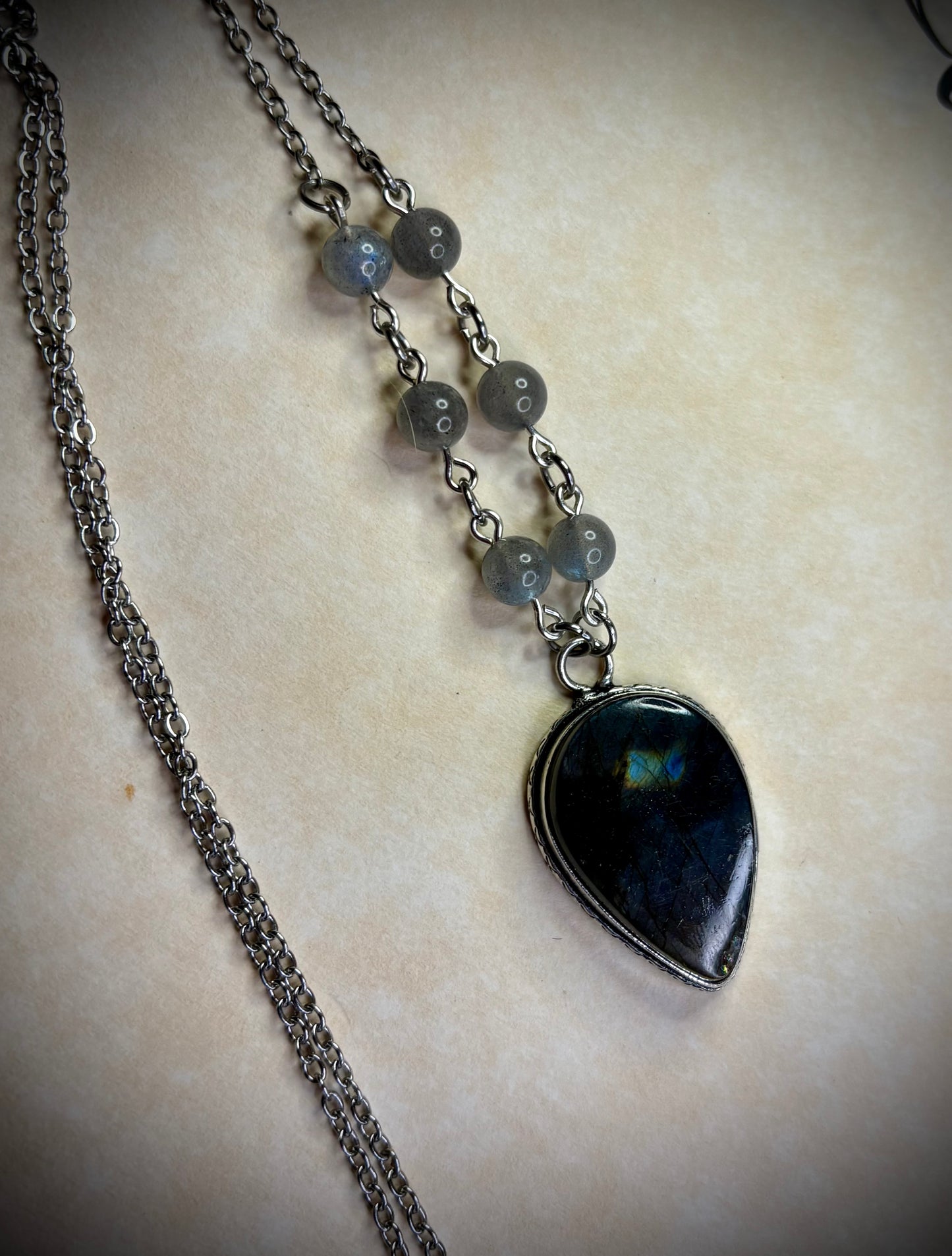 Teardrop Labradorite Necklace