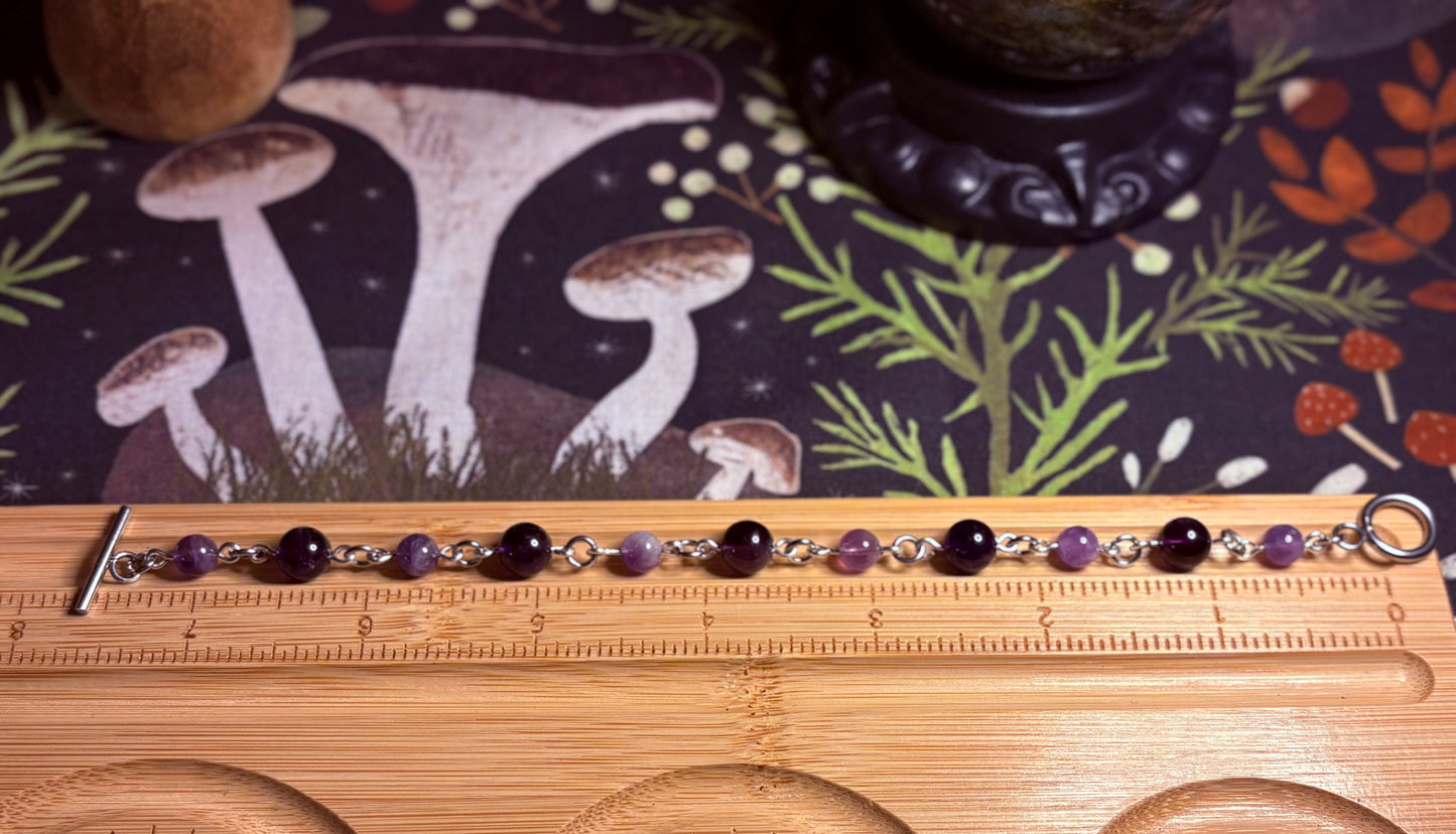 Amethyst (Toggle Clasp Bracelet)7.5”