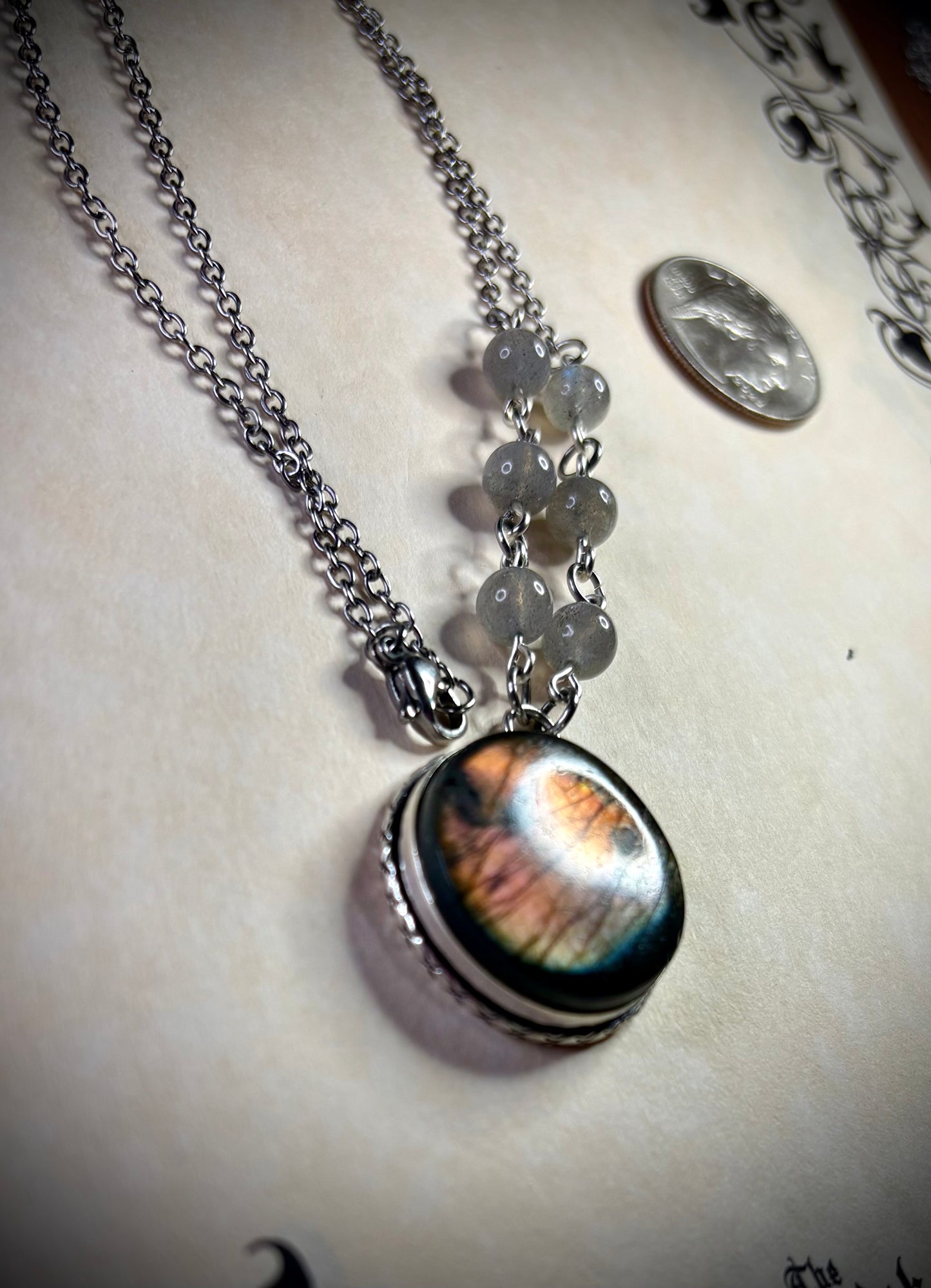 Round Labradorite Necklace 2