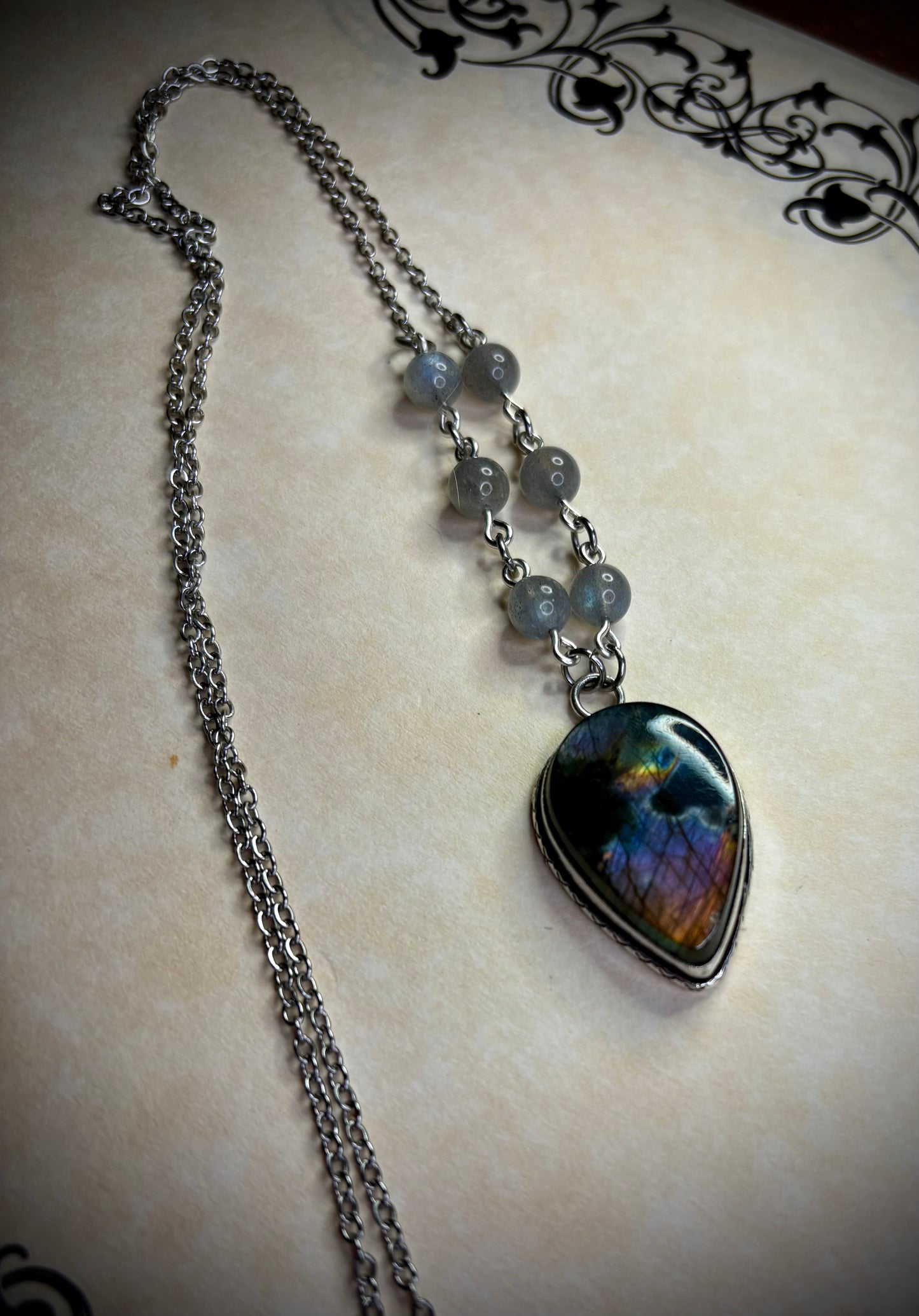 Teardrop Labradorite Necklace