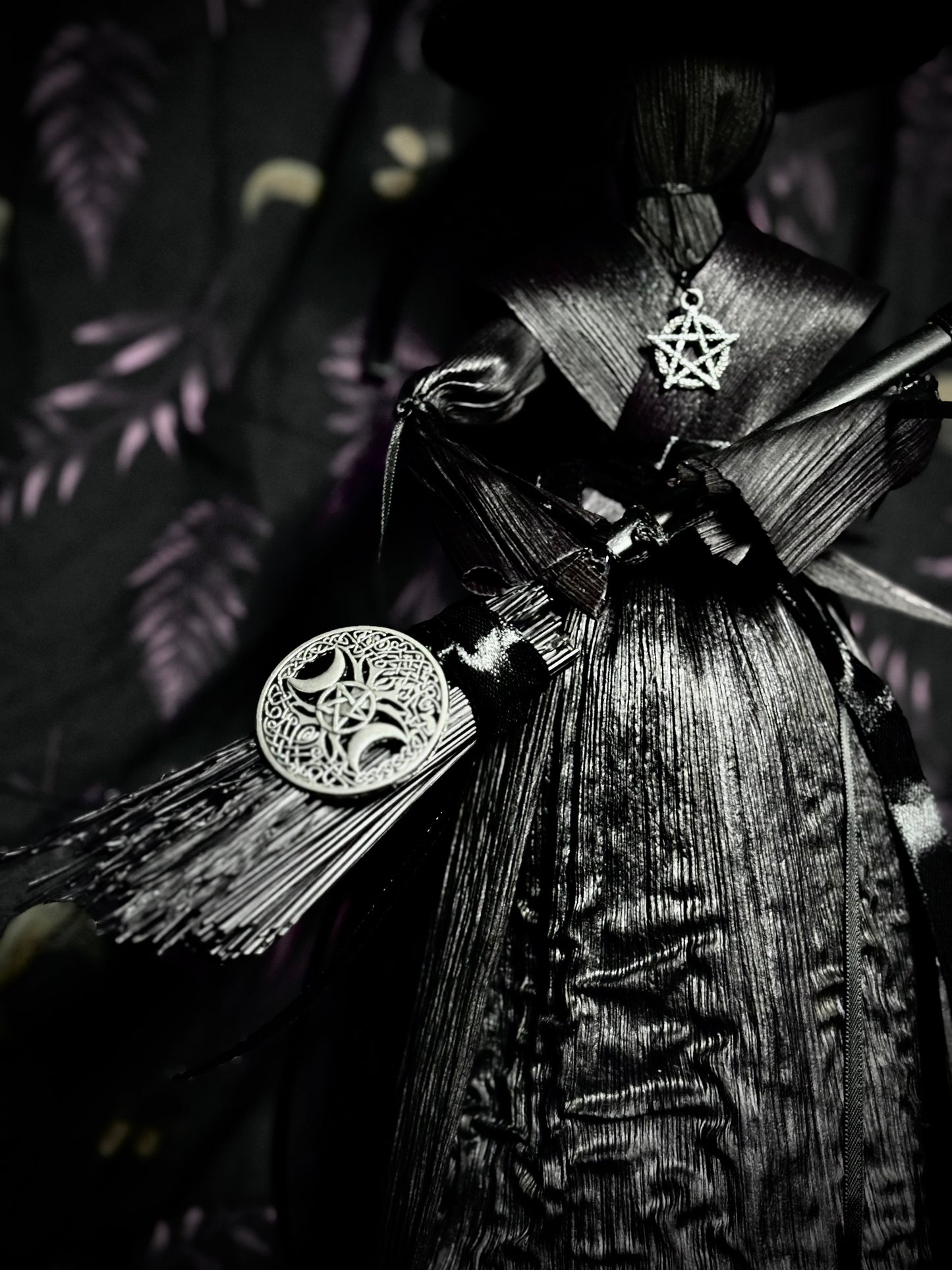 Pitch & Pentacle — Corn Husk Witch (All Black Edition)