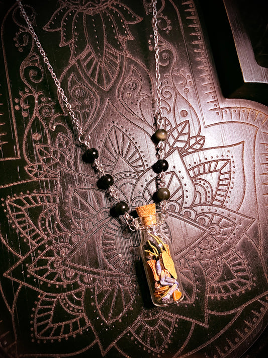 Protection Spell Bottle Necklace (20”) — Limited (Only 3 Available)