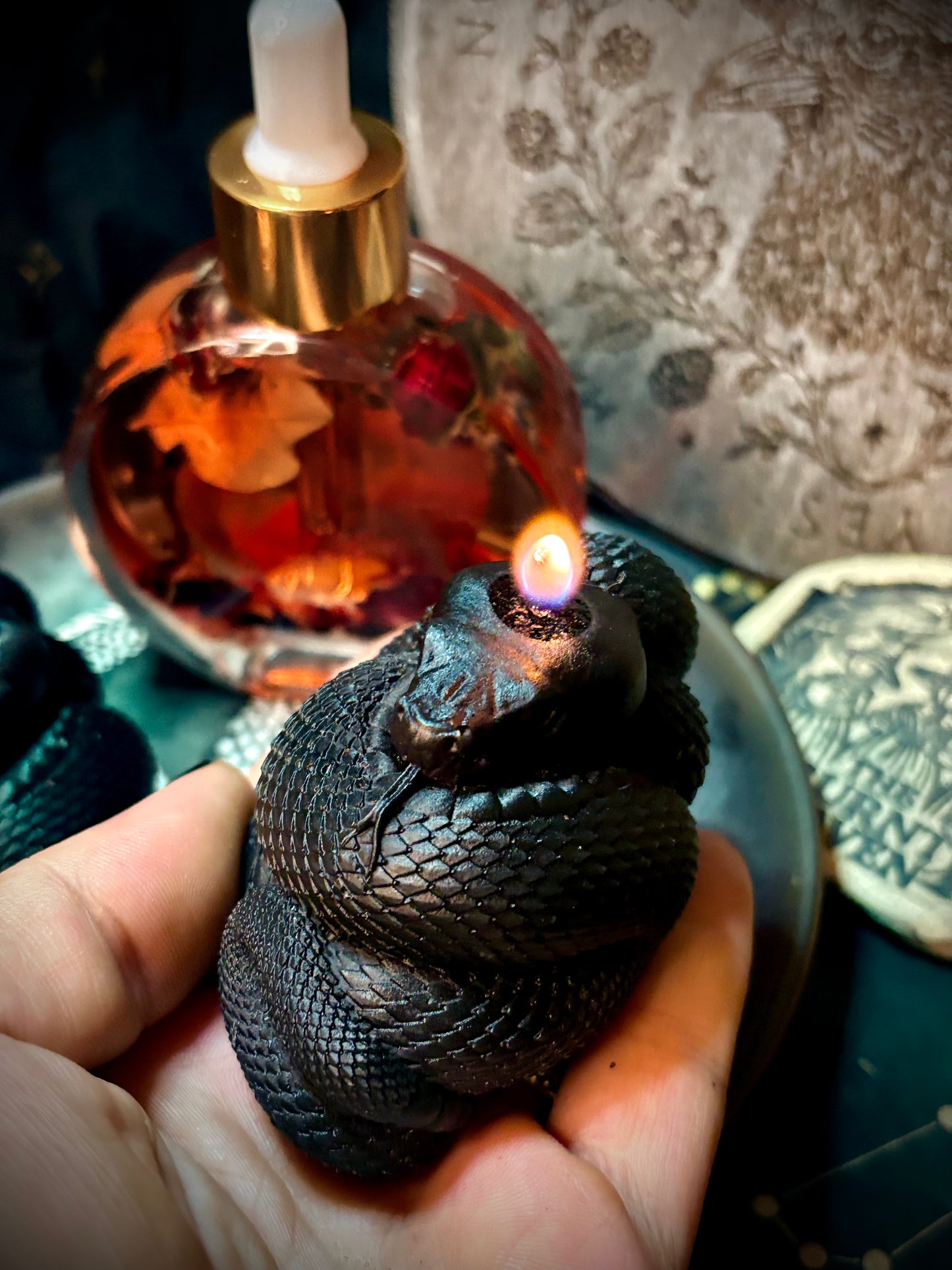 Black Serpent Beeswax Candle