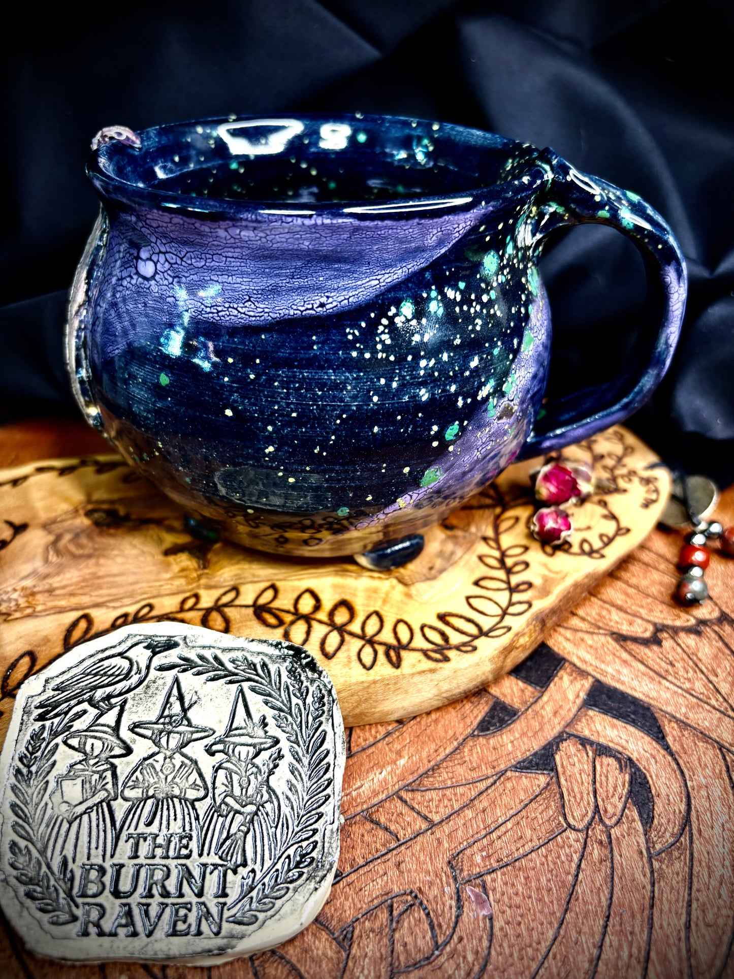 The Burnt Raven Handmade Pottery Mug Made by Lorna Vincent of Laurel Highlands Pottery