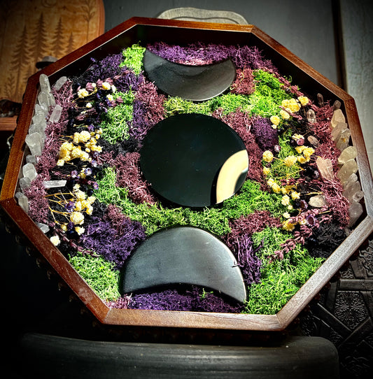Veilbloom Triple Moon Scrying Mirror