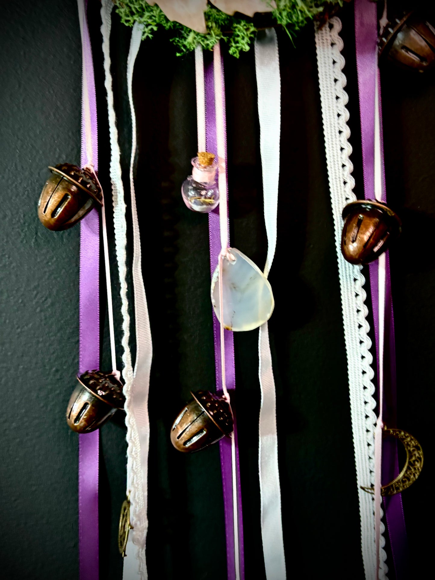 Moonpetal Ward Witch Bell Wreath