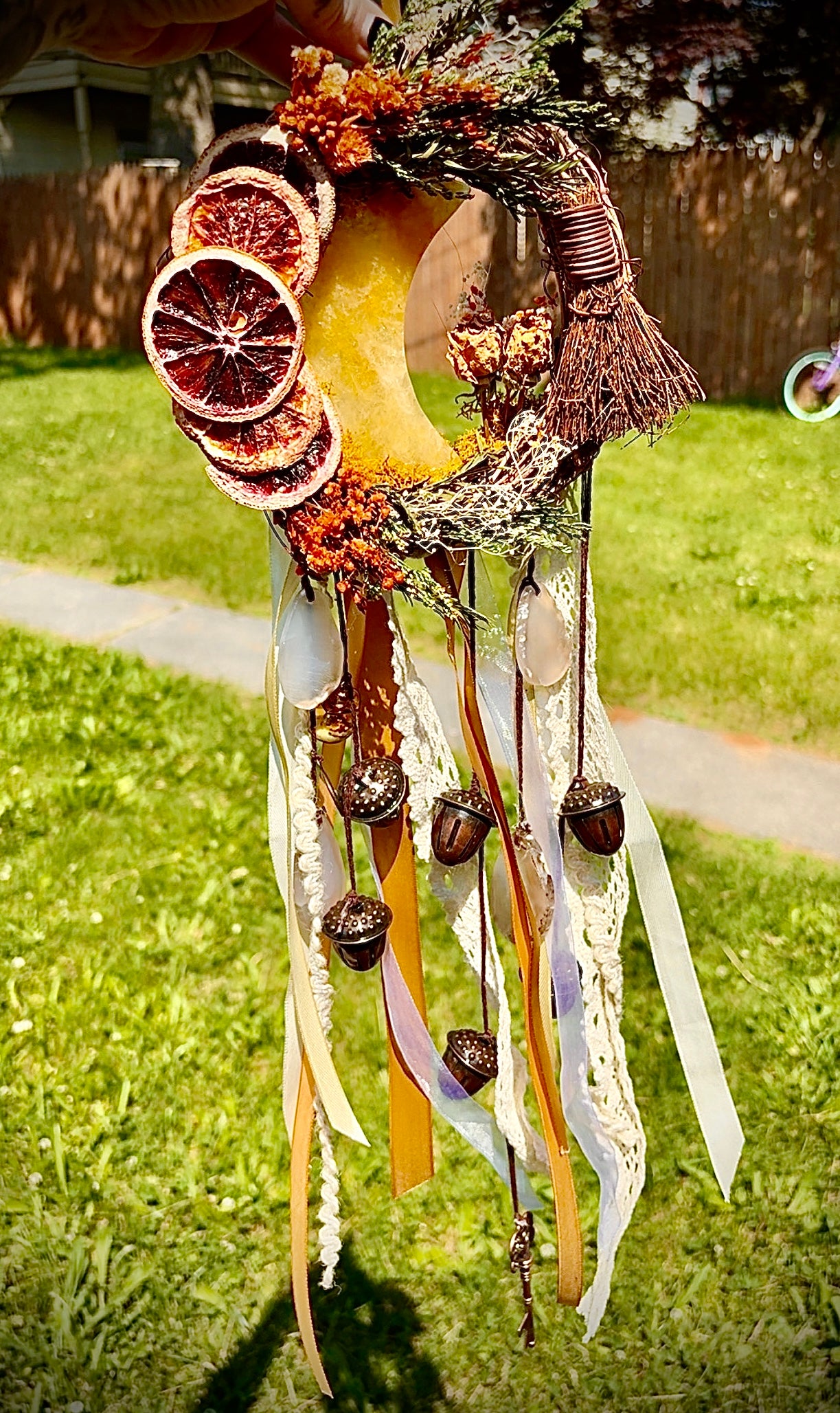 Citrine Sunspell Witch Bell Wreath