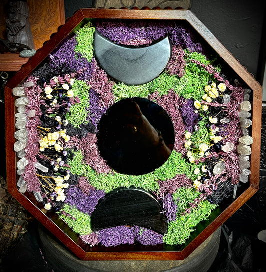 Veilbloom Triple Moon Scrying Mirror
