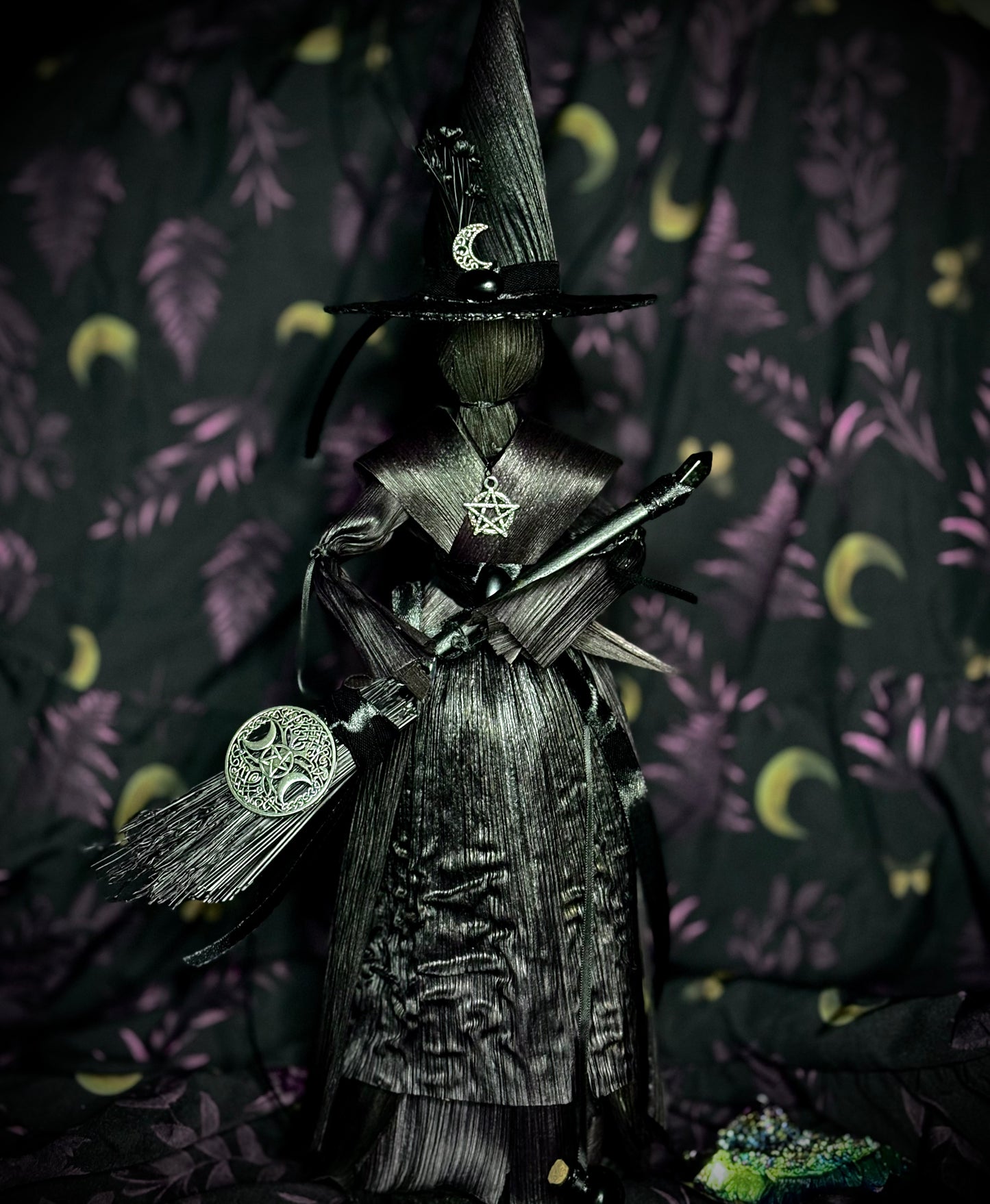 Pitch & Pentacle — Corn Husk Witch (All Black Edition)