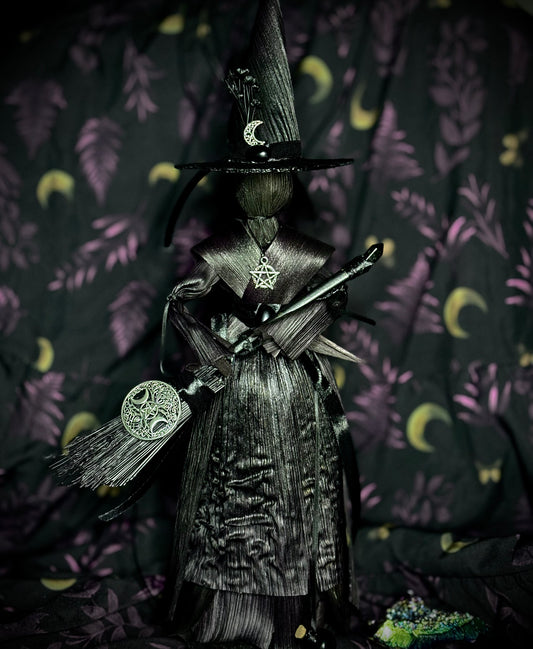 Pitch & Pentacle — Corn Husk Witch (All Black Edition)