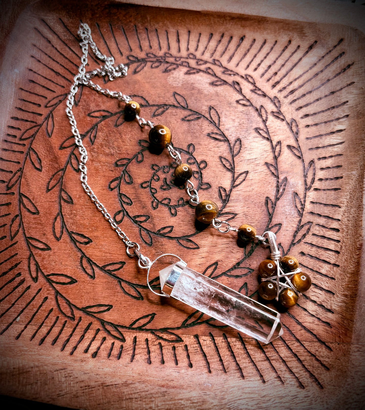Burnt Raven x Magick Duke Quartz & Tiger’s Eye Pendulum