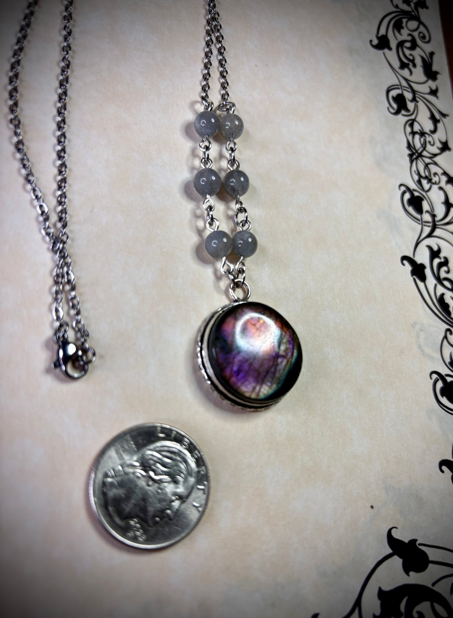 Round Labradorite Necklace 2