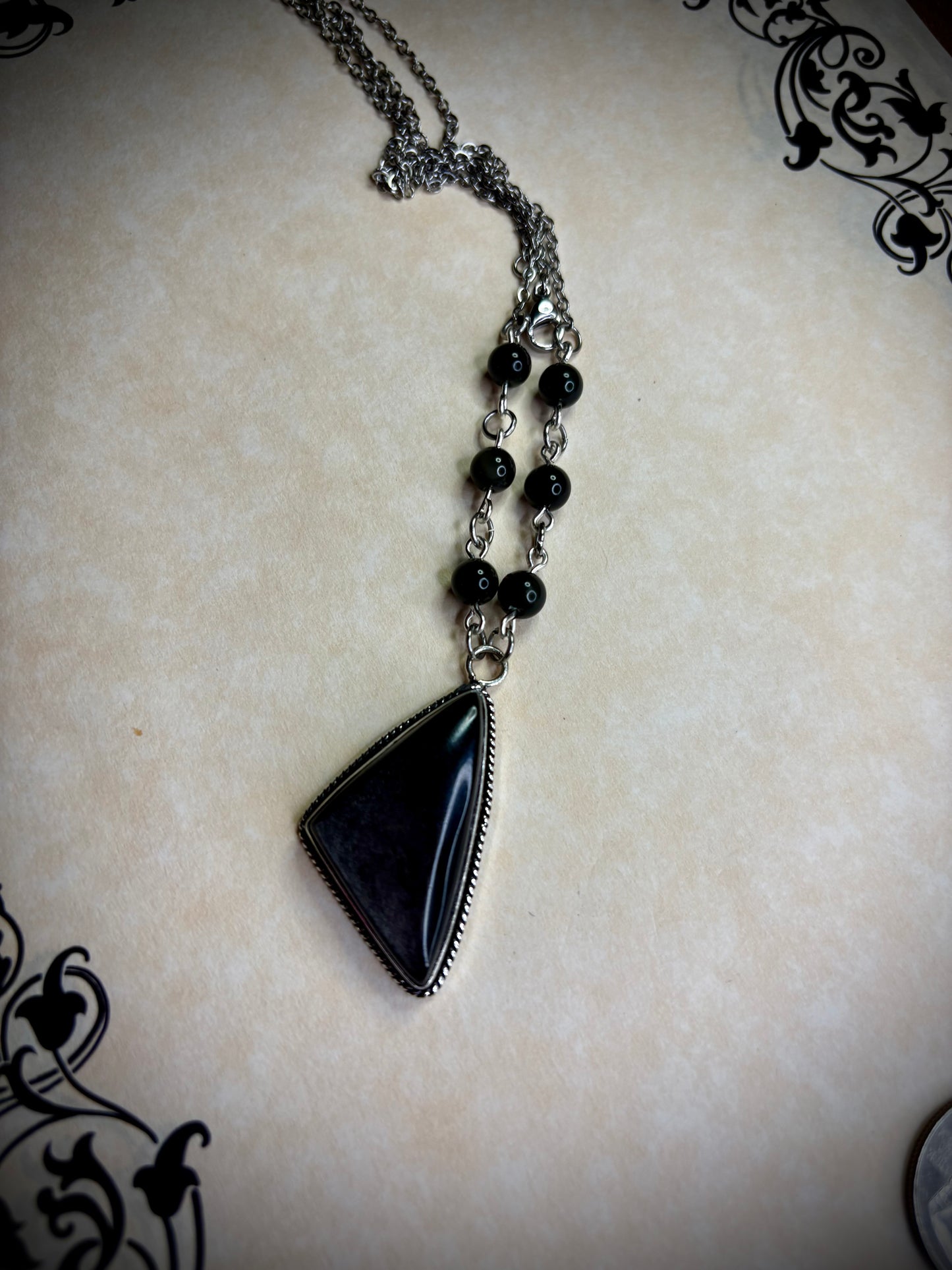 Silver Sheen Obsidian Necklace