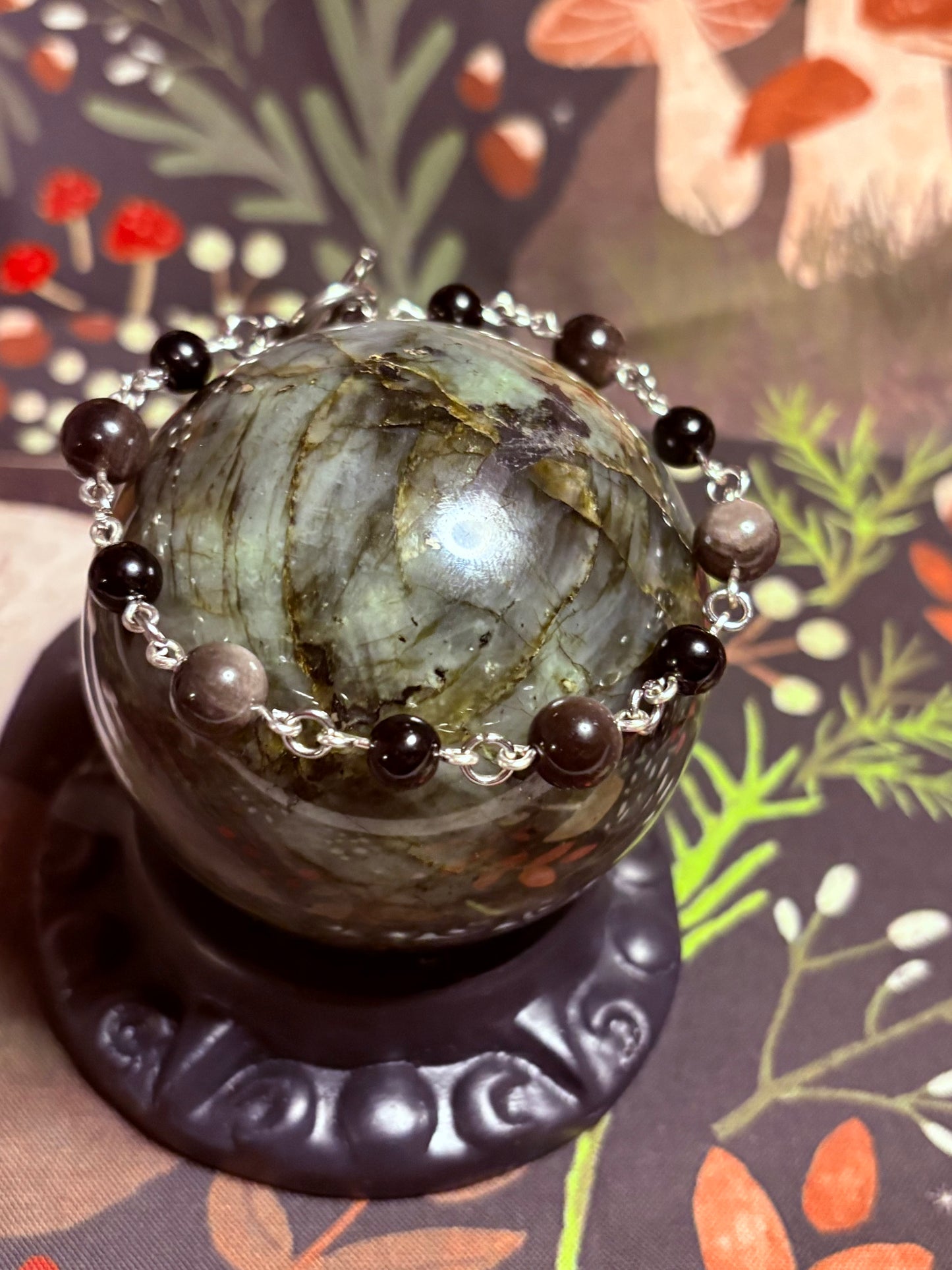 Silver Obsidian (Toggle Clasp Bracelet) — 7.5”