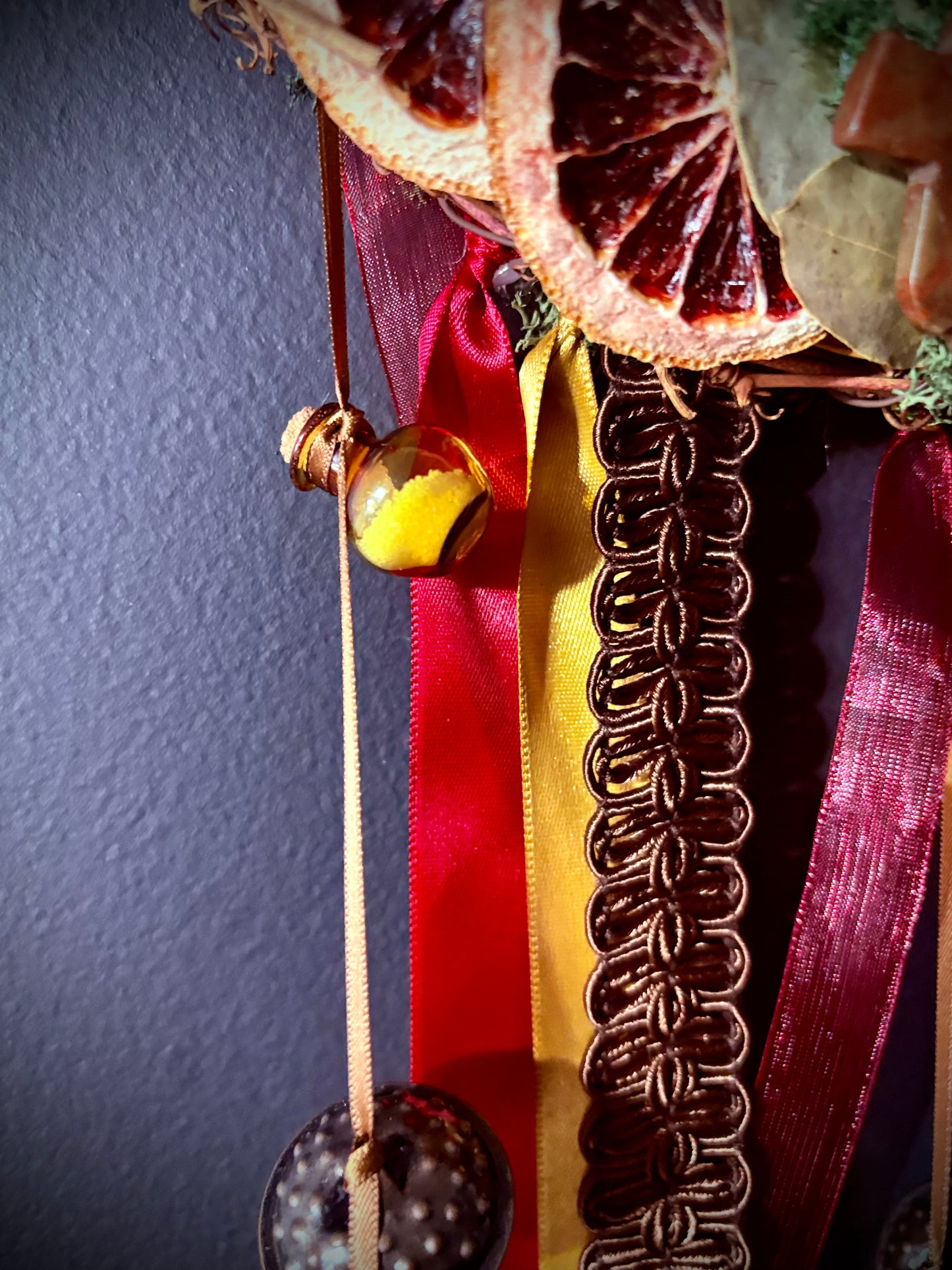 Golden Orchard Moon Witch Bell Wreath