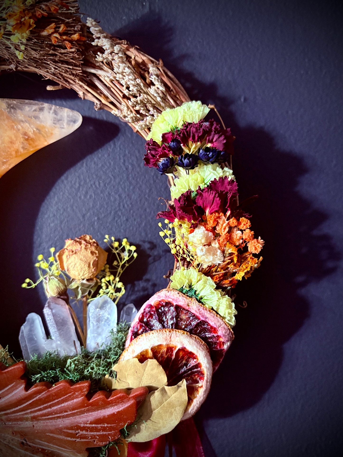 Golden Orchard Moon Witch Bell Wreath