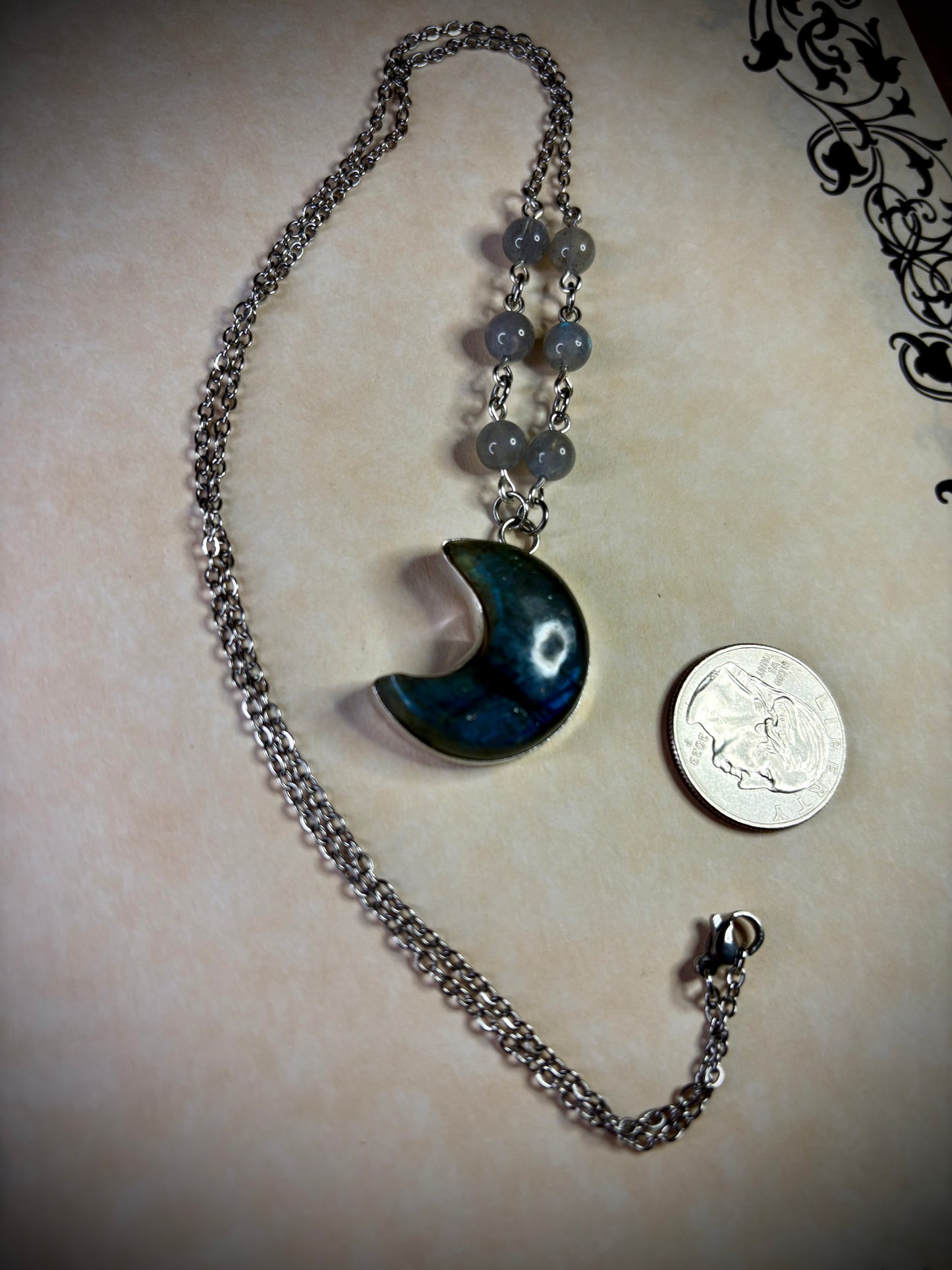 Labradorite Moon Necklace 2