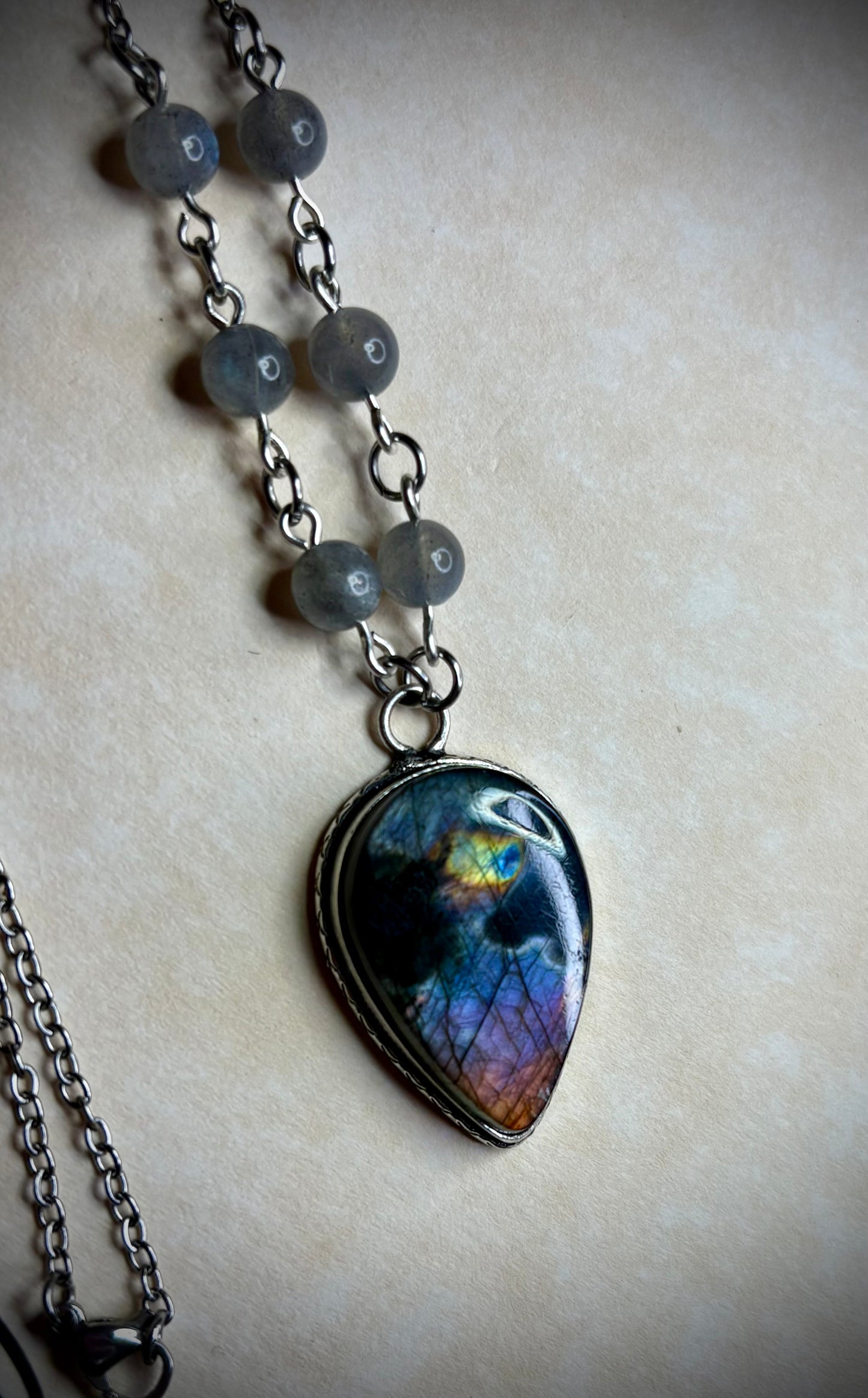 Teardrop Labradorite Necklace
