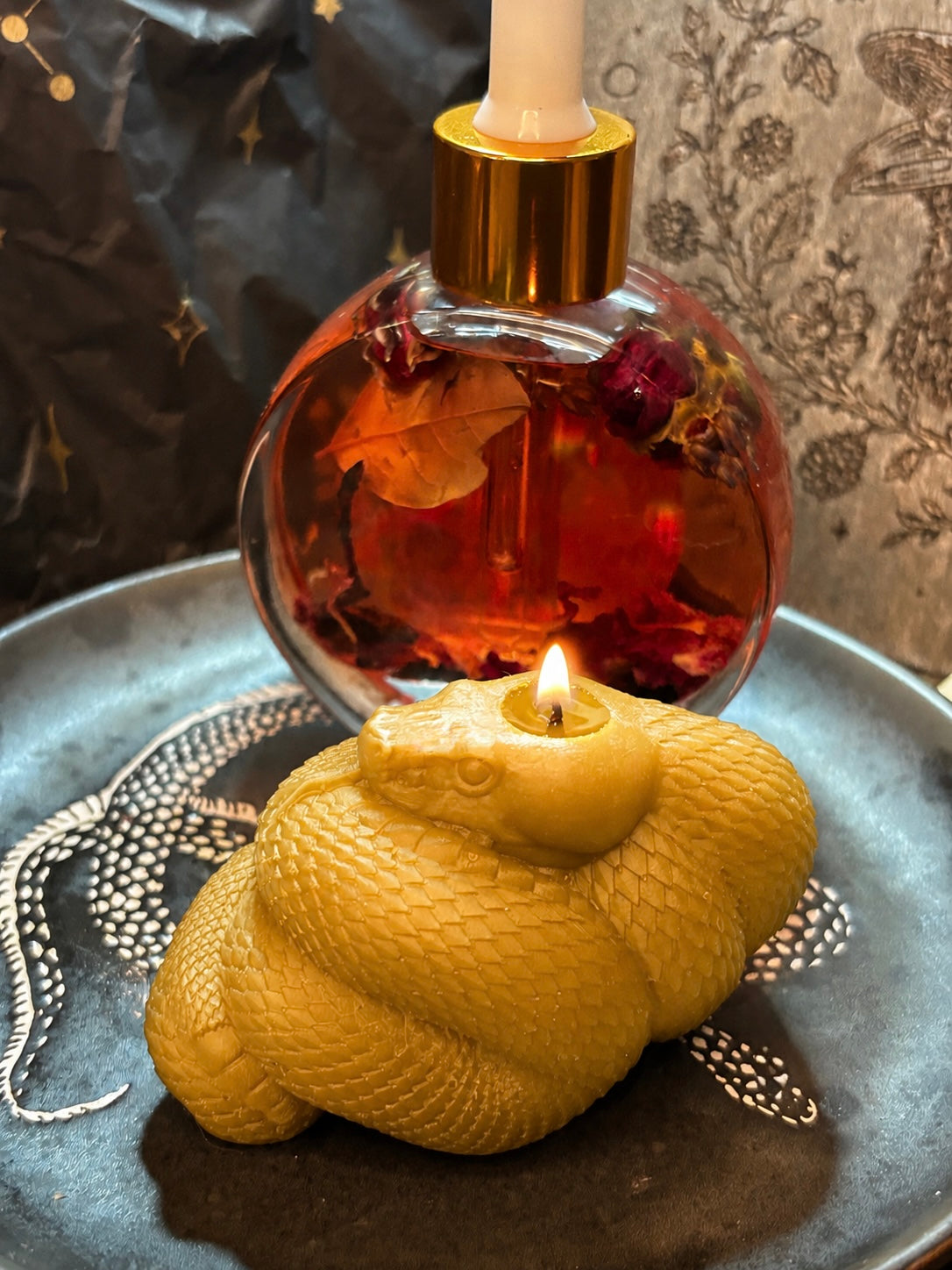 Natural Serpent Beeswax Candle
