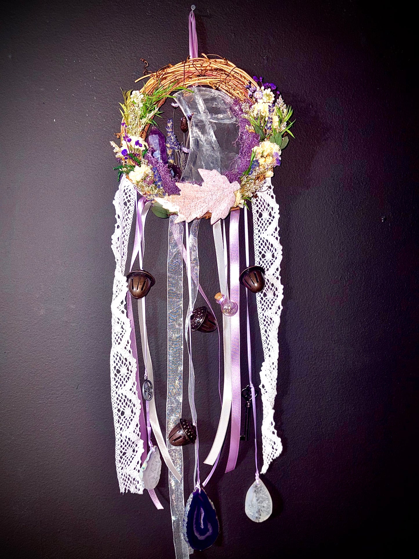 Amethyst Veil Garden Witch Bell Wreath