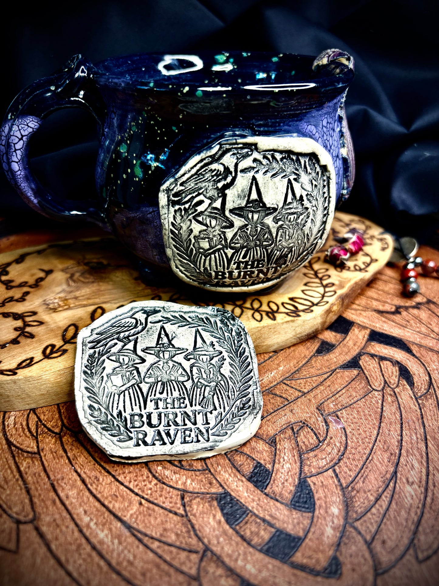 The Burnt Raven Handmade Pottery Mug Made by Lorna Vincent of Laurel Highlands Pottery