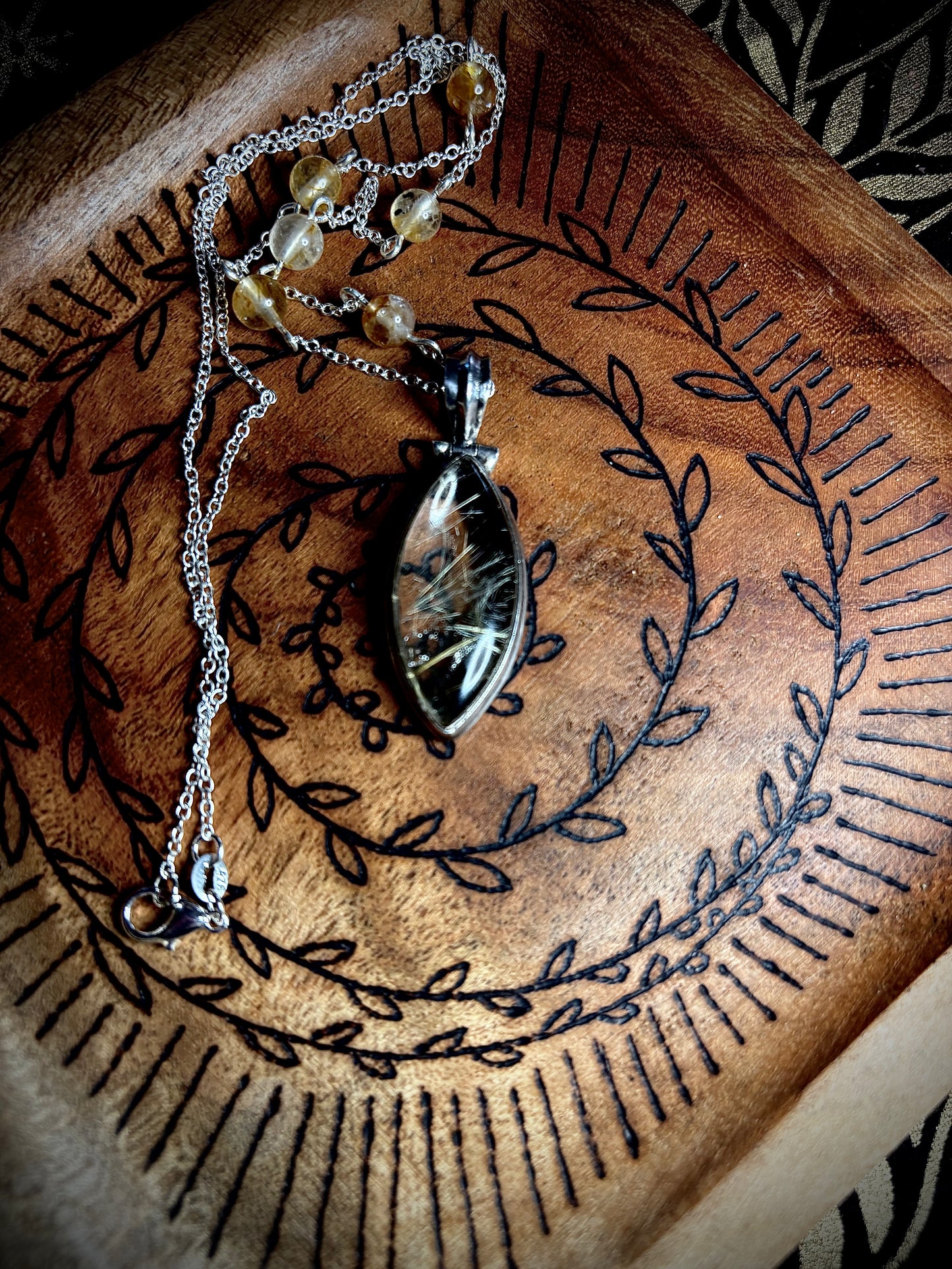 Sterling Silver Rutilated Quartz Necklace