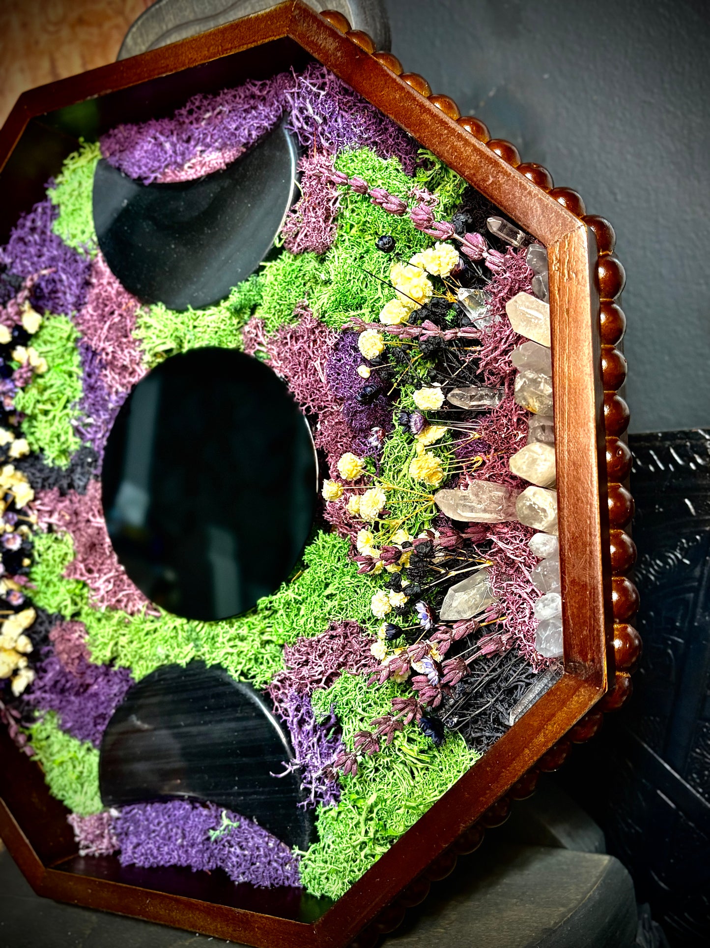 Veilbloom Triple Moon Scrying Mirror