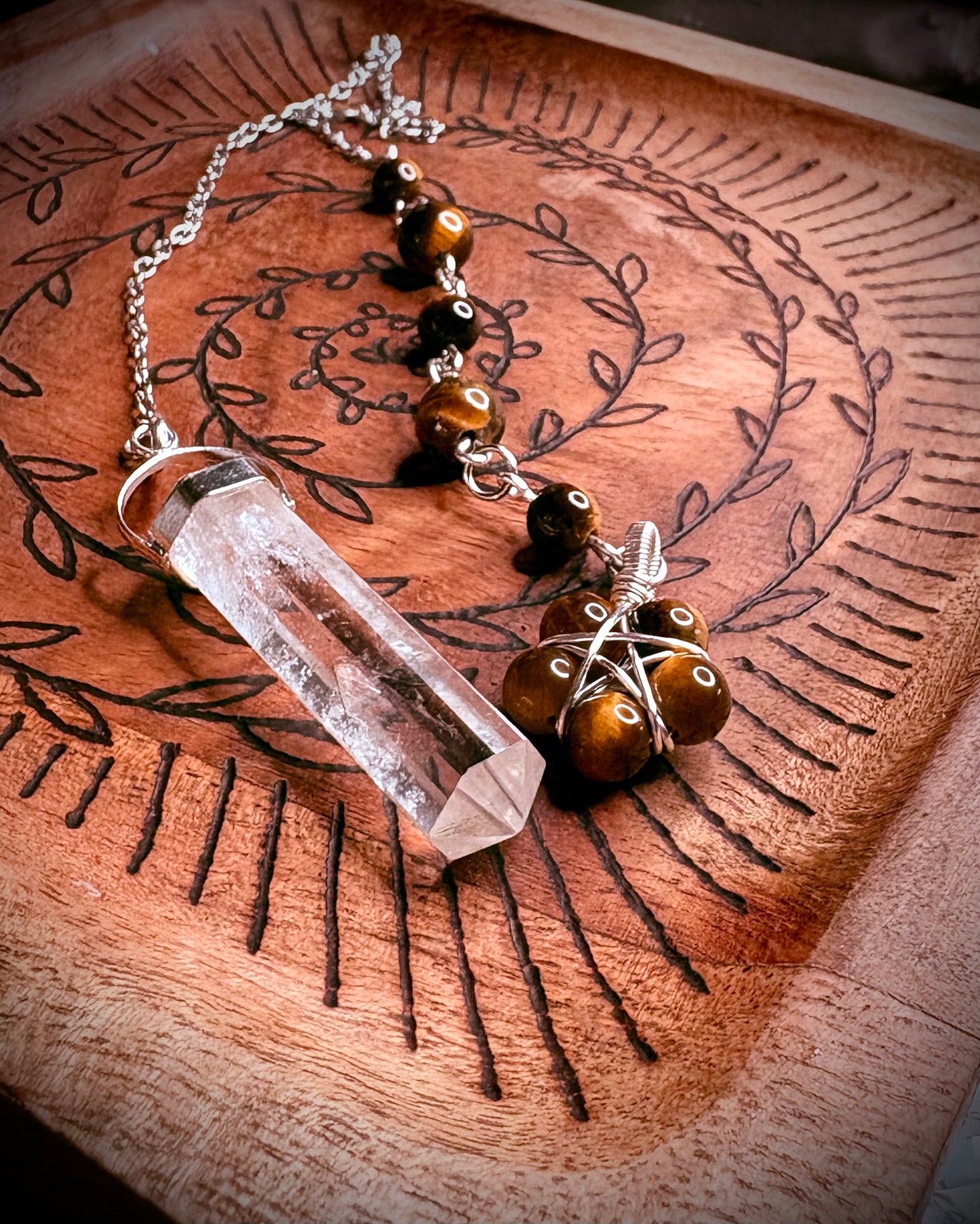 Burnt Raven x Magick Duke Quartz & Tiger’s Eye Pendulum