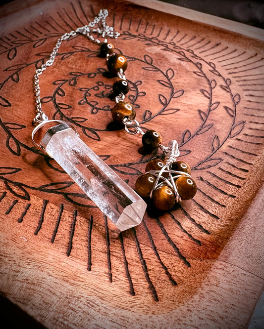 Burnt Raven x Magick Duke Quartz & Tiger’s Eye Pendulum