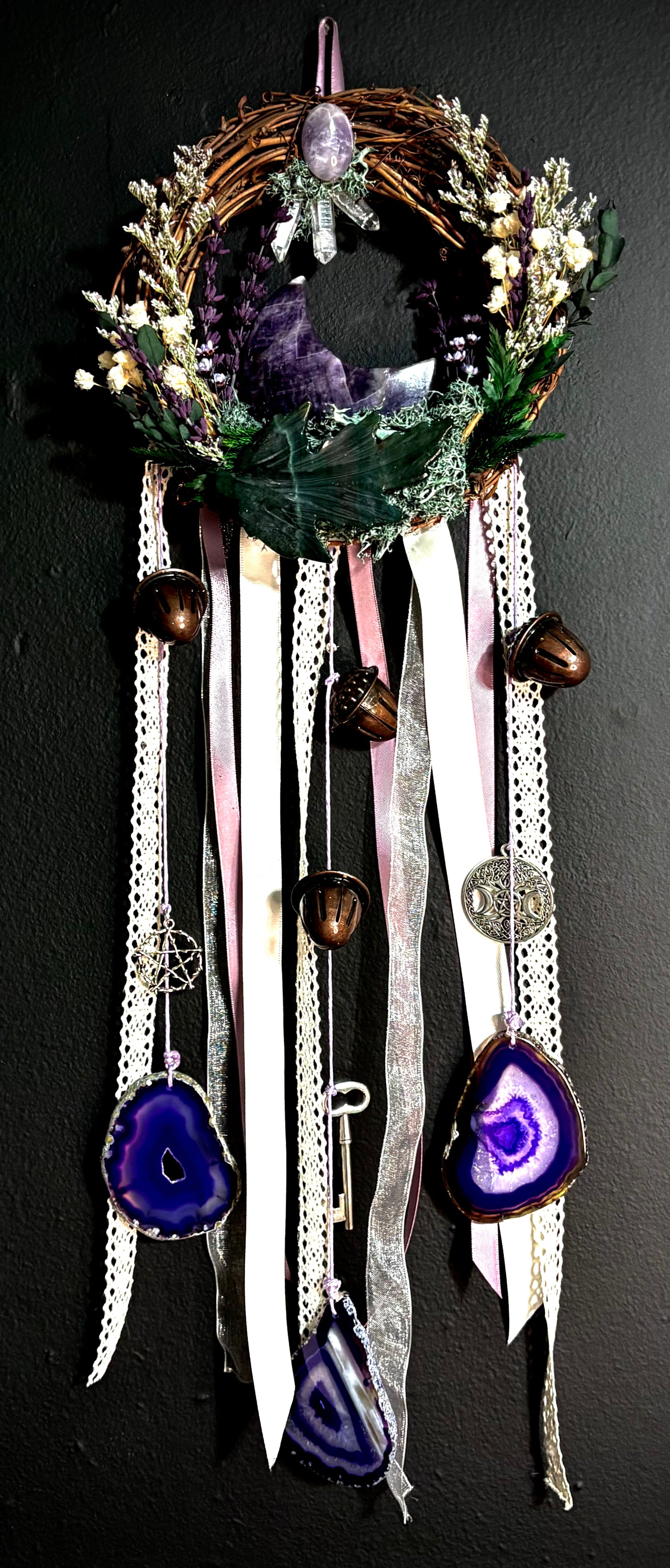 Amethyst Moon Grove Witch Bell Wreath