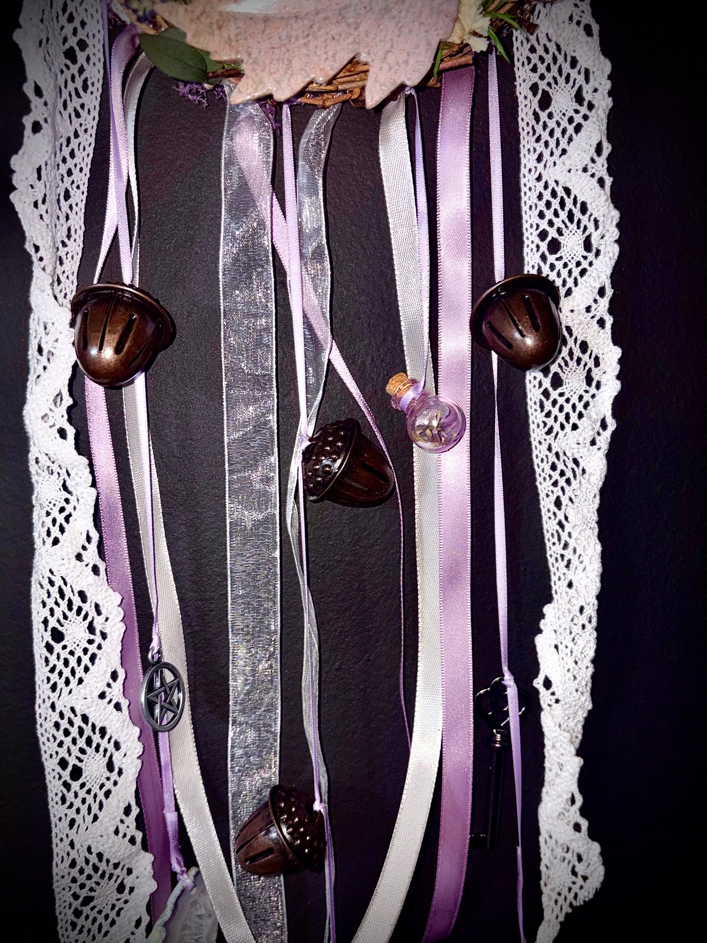 Amethyst Veil Garden Witch Bell Wreath