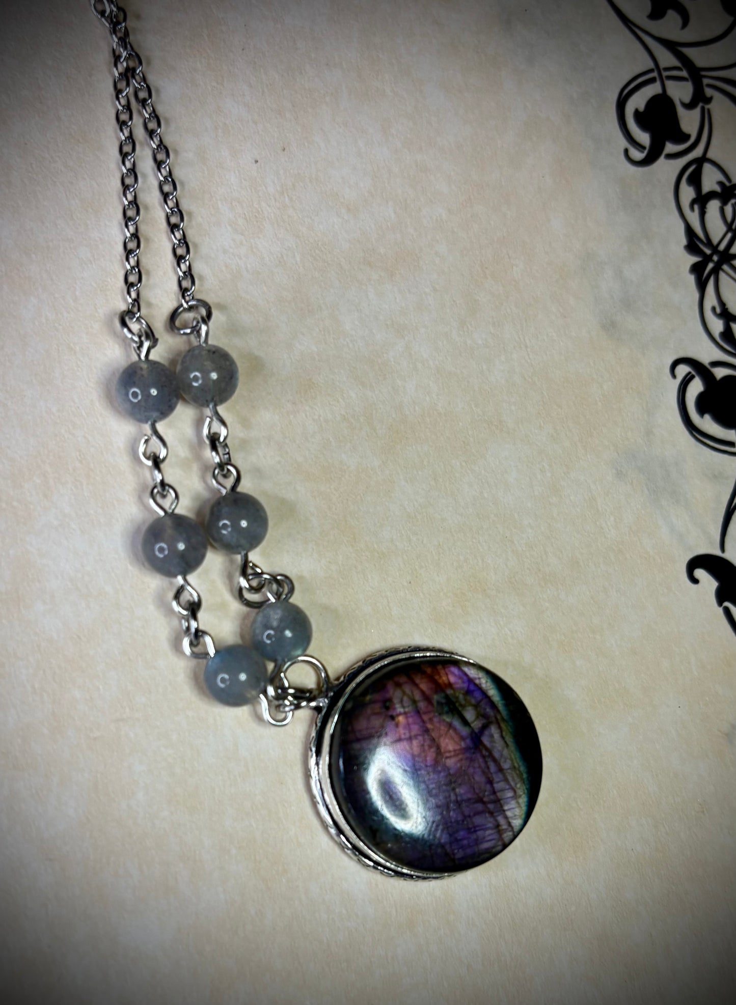 Round Labradorite Necklace 2