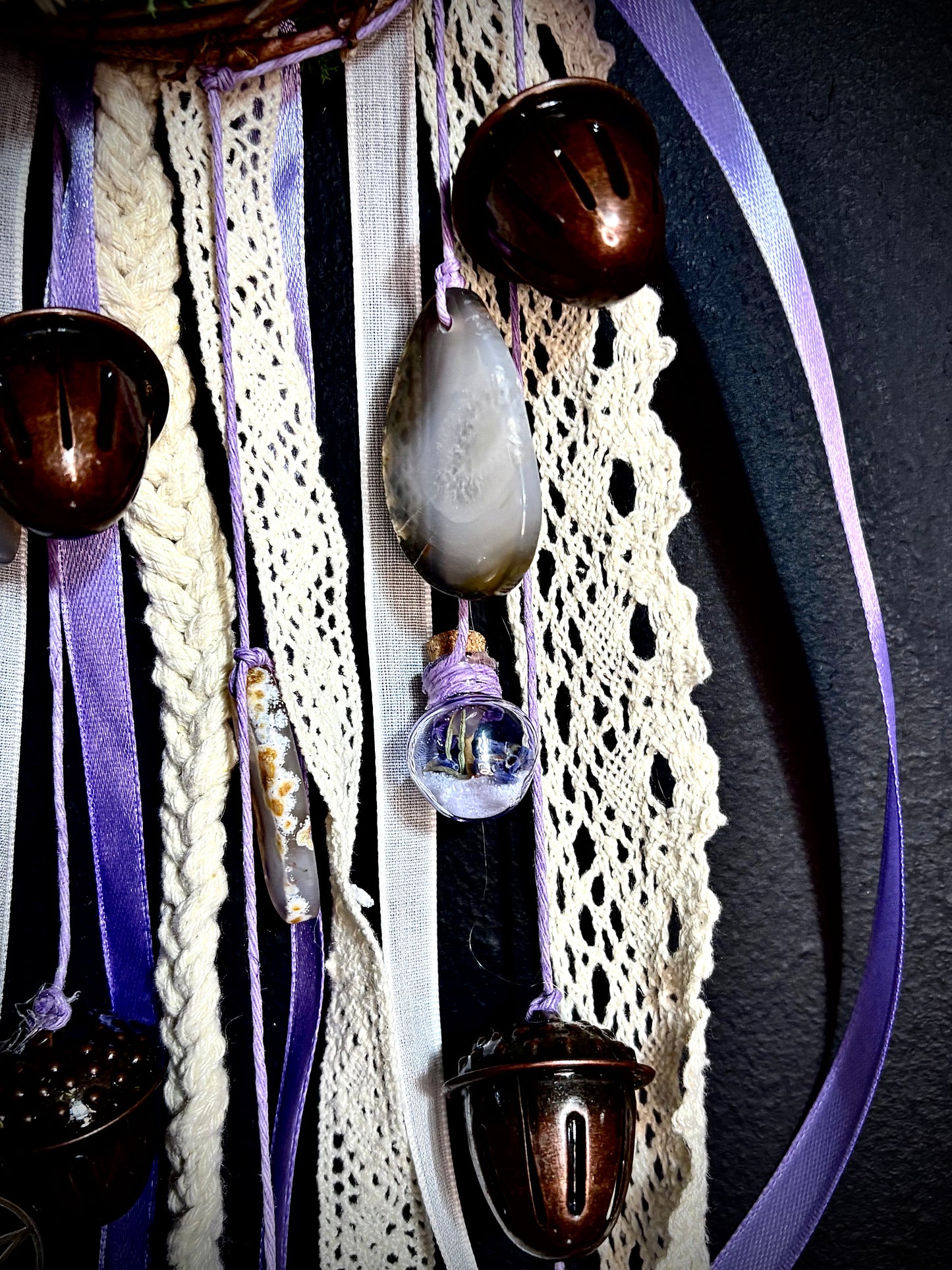 Lavender Moonward Witch Bell Wreath