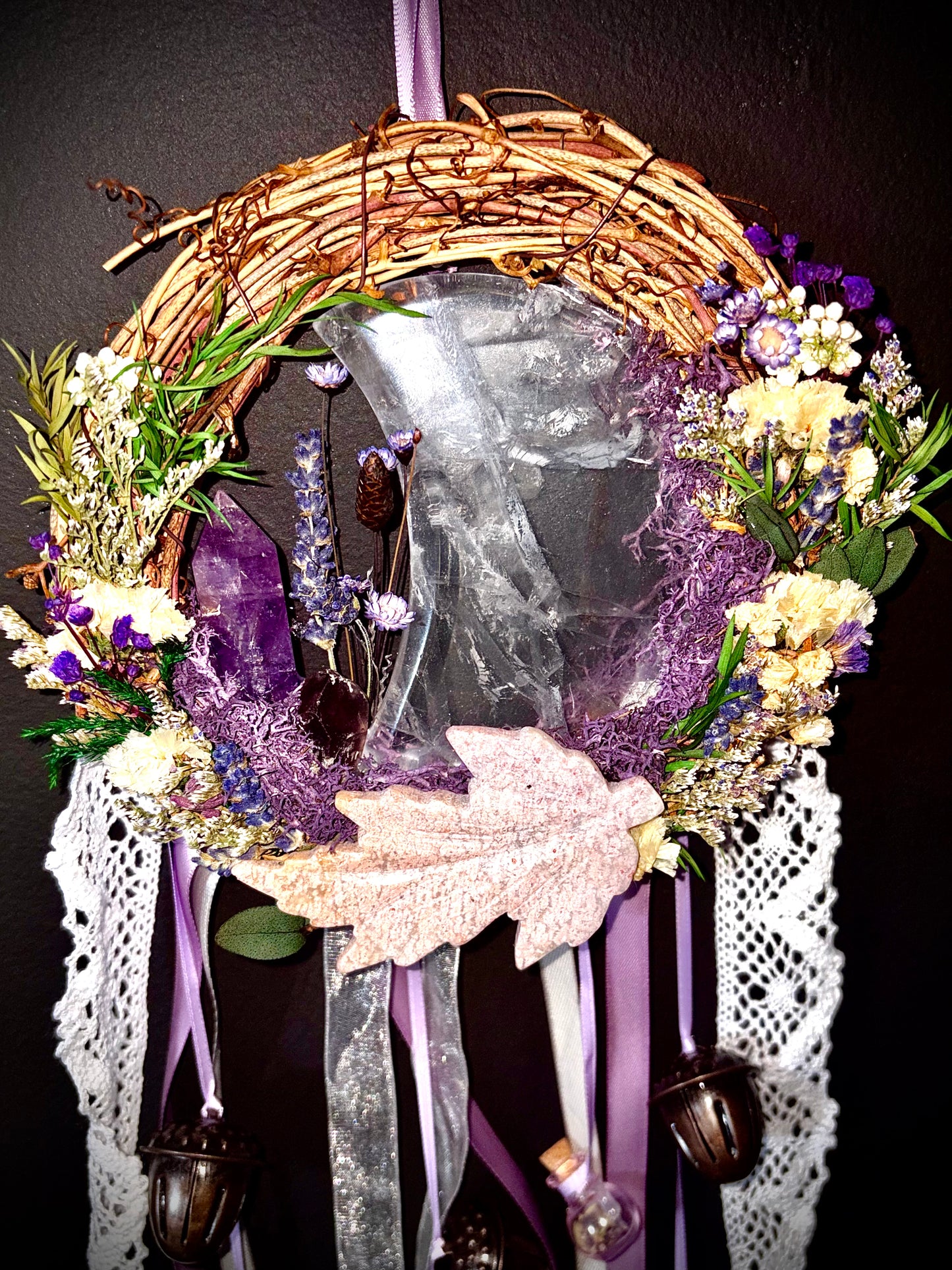 Amethyst Veil Garden Witch Bell Wreath