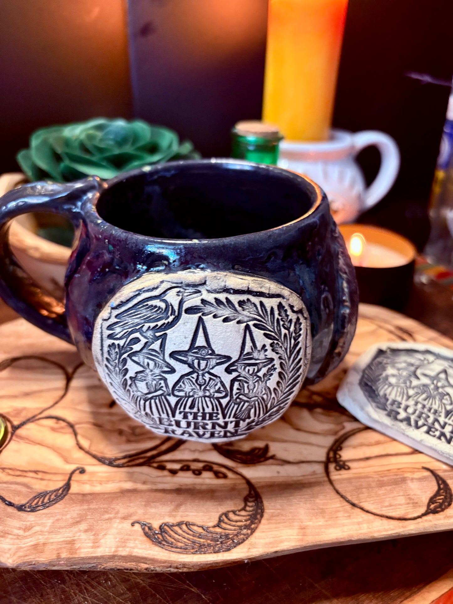 The Burnt Raven Handmade Pottery Mug Made by Lorna Vincent of Laurel Highlands Pottery