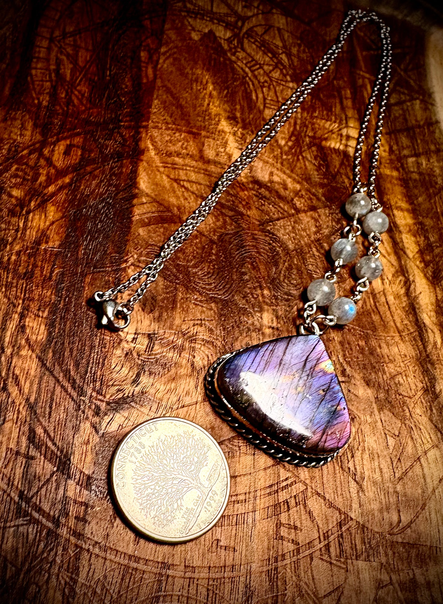 Violet Flame Labradorite Necklace